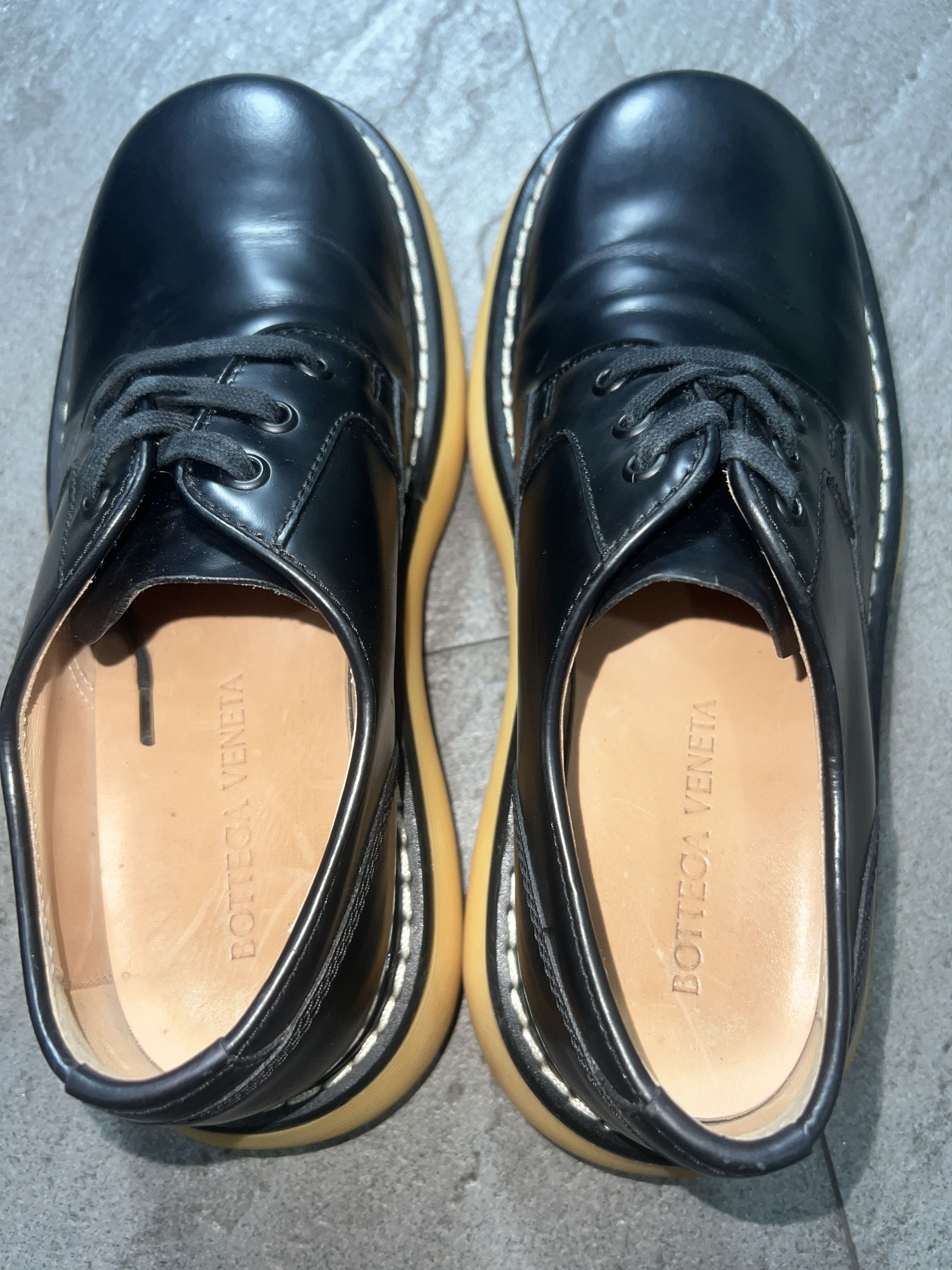 Bottega Veneta Bottega Veneta Leather Derby Lug Sole Black 40 Size US 7 / EU 40 - 9 Thumbnail