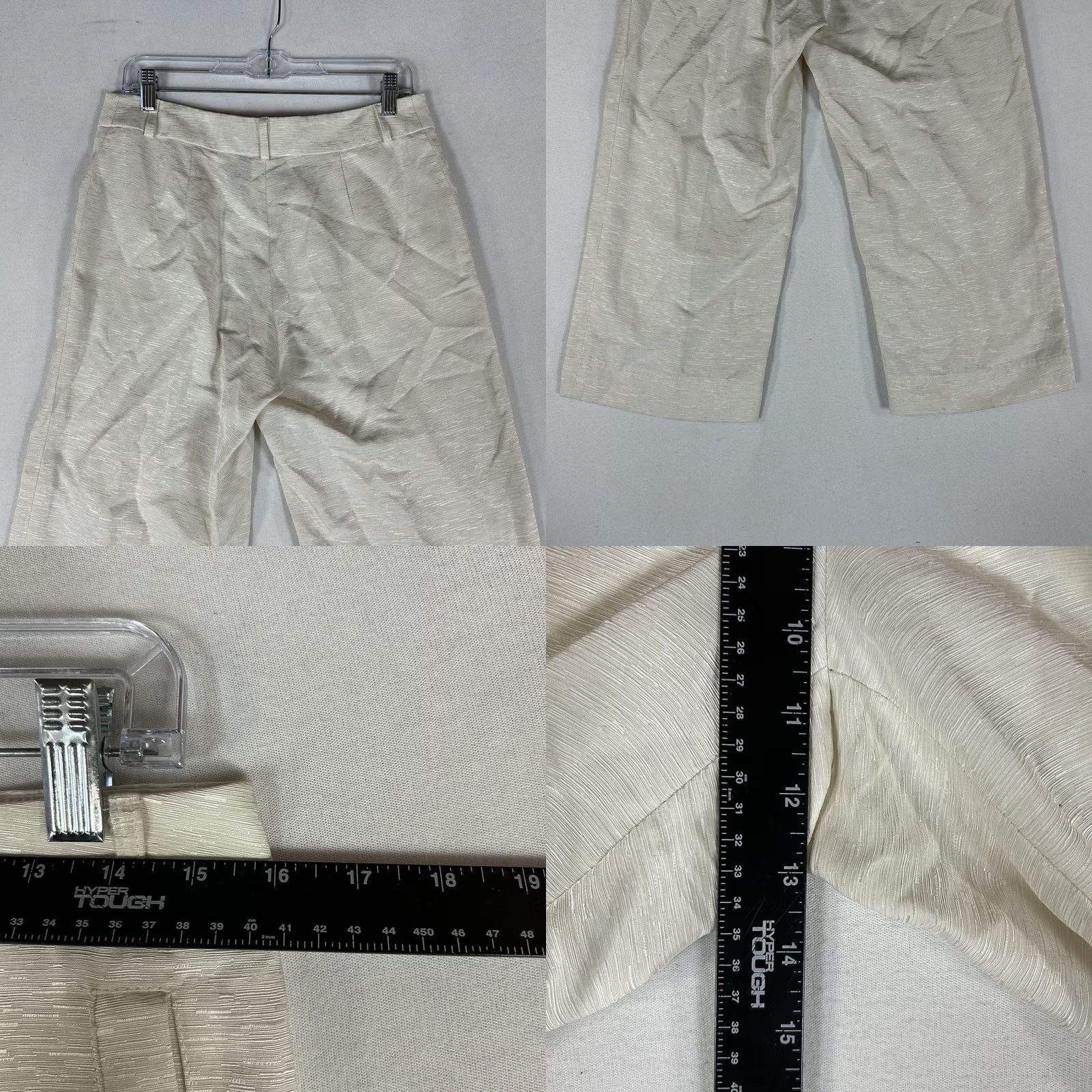 Vintage Canvasbacks Silk Linen Blend Relaxed Fit Pants Womens 8 Lightweight Trousers USA Beige Solid Linen Silk Pockets Cropped Casual Womens 8 Size 30" / US 8 / IT 44 - 8 Thumbnail