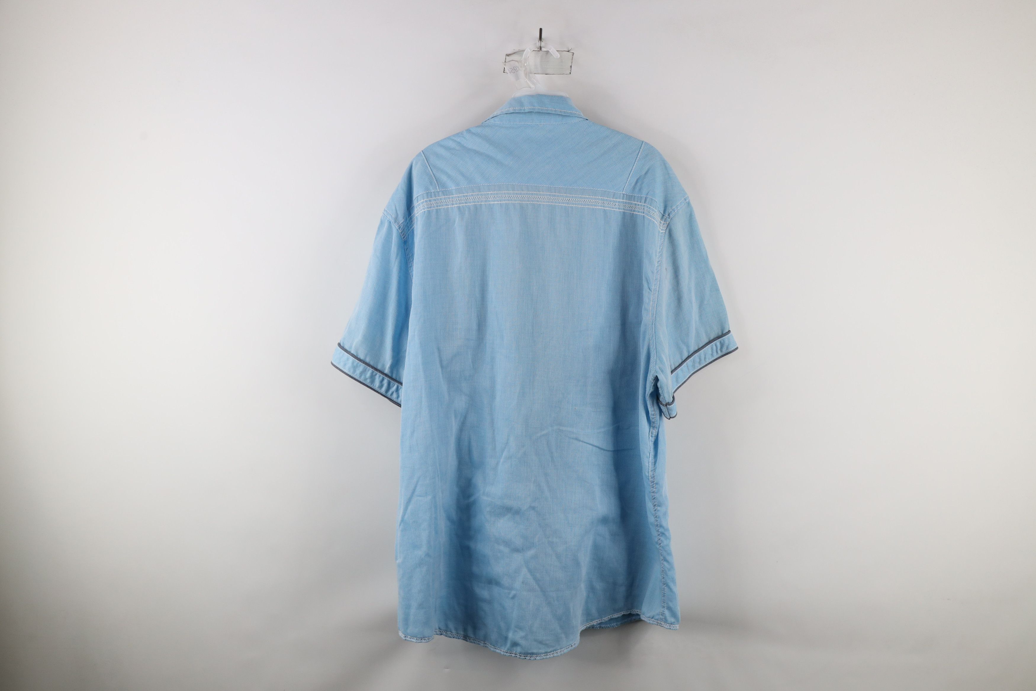 Vintage Bke Buckle Fit Thick Stitch Short Sleeve Snap Button Shirt Size US XXL / EU 58 / 5 - 11 Thumbnail