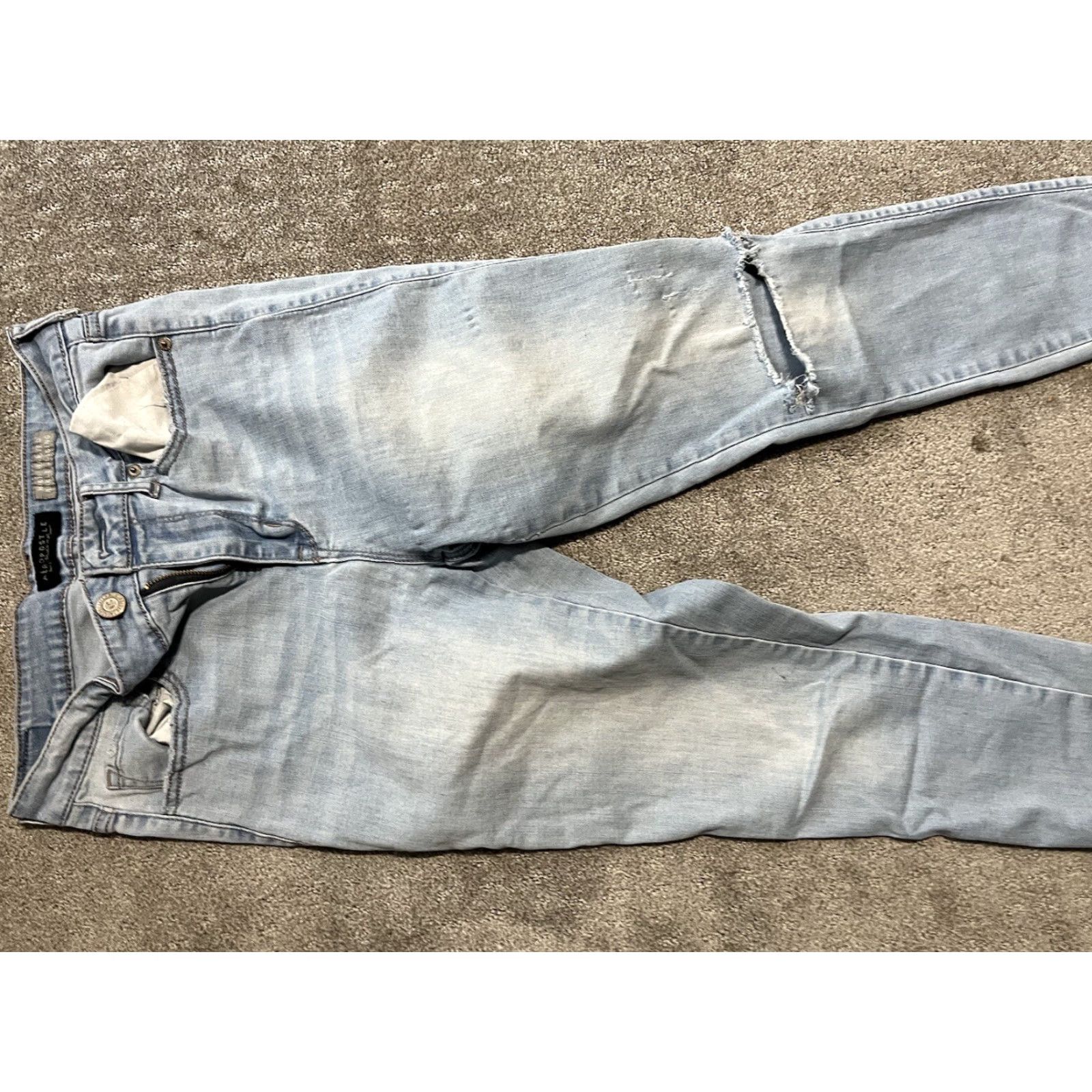 Vintage Womens Aéropostale High Waisted Distressed Ankle Jeans, Size 8, Blue, Raw Hem Size 30" / US 8 / IT 44 - 4 Thumbnail