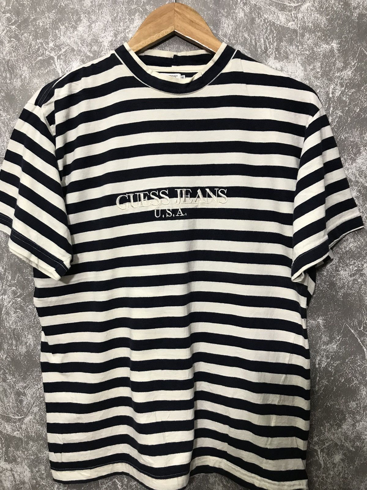Guess × Vintage Vintage90s Guess Jeans USA Striped Tee *Xs Over view detail Size US XS / EU 42 / 0 - 1 Thumbnail