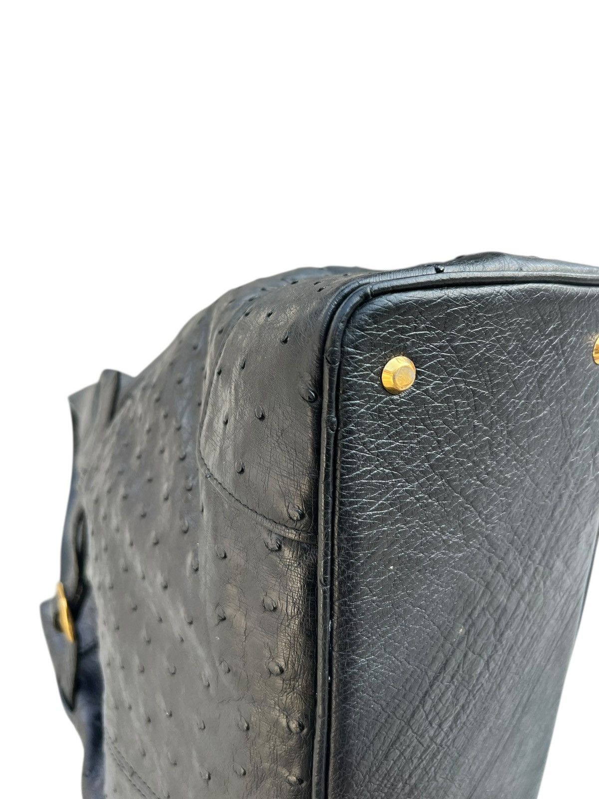 Leather Vintage JRA Japan Black Ostrich Leather Bag Size ONE SIZE - 13 Thumbnail