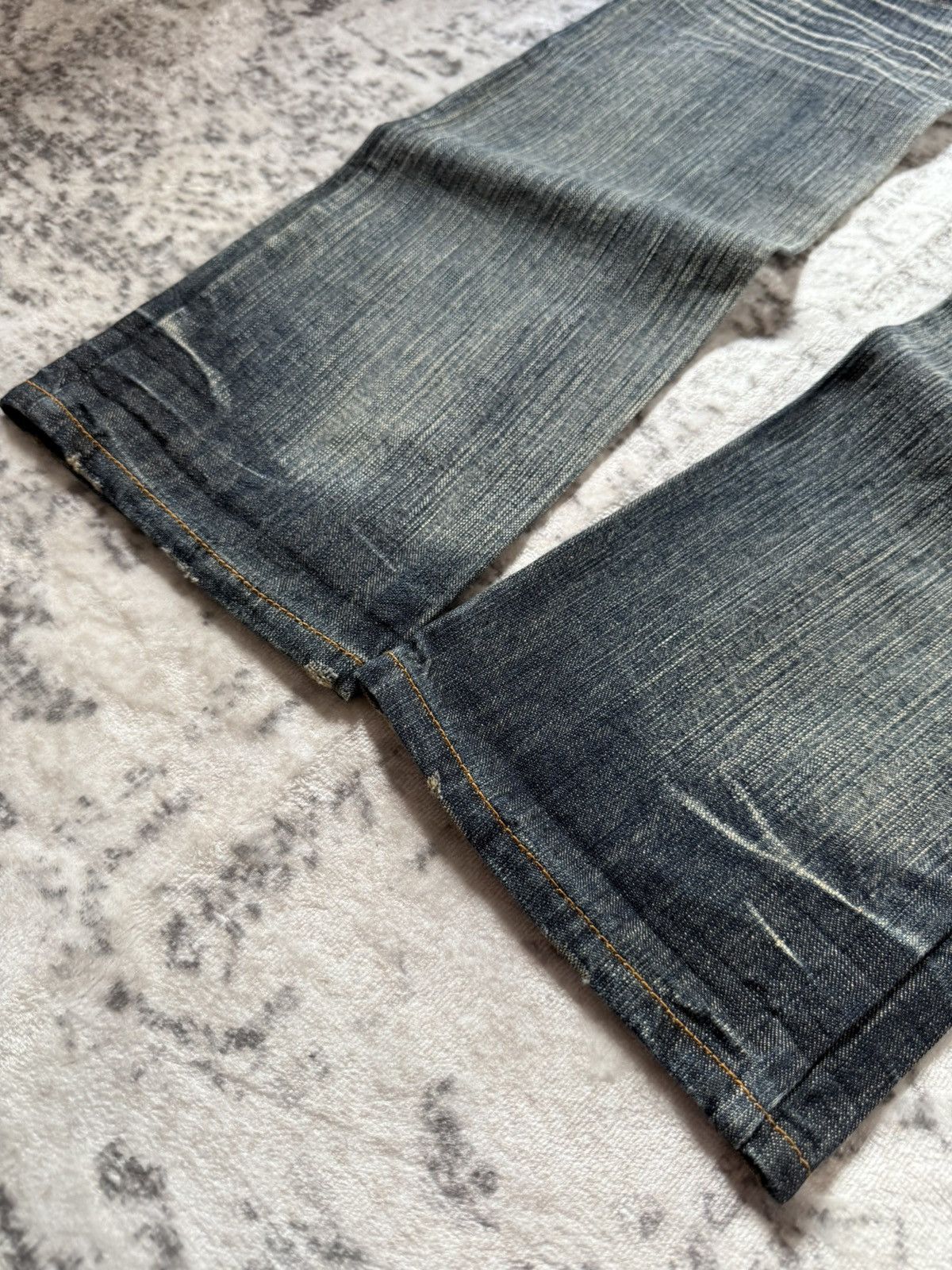 In The Attic In The Attic Japan Mud Earthy Wash Paneled Gun Pocket Jeans Size US 30 / EU 46 - 21 Thumbnail