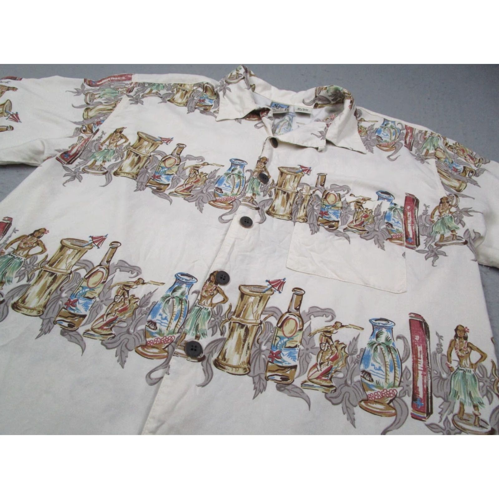 Gotcha VINTAGE Gotcha Shirt Mens Extra Large Beige Button Up Hawaiian Tiki Surf Y2K Size US L / EU 52-54 / 3 - 2 Thumbnail