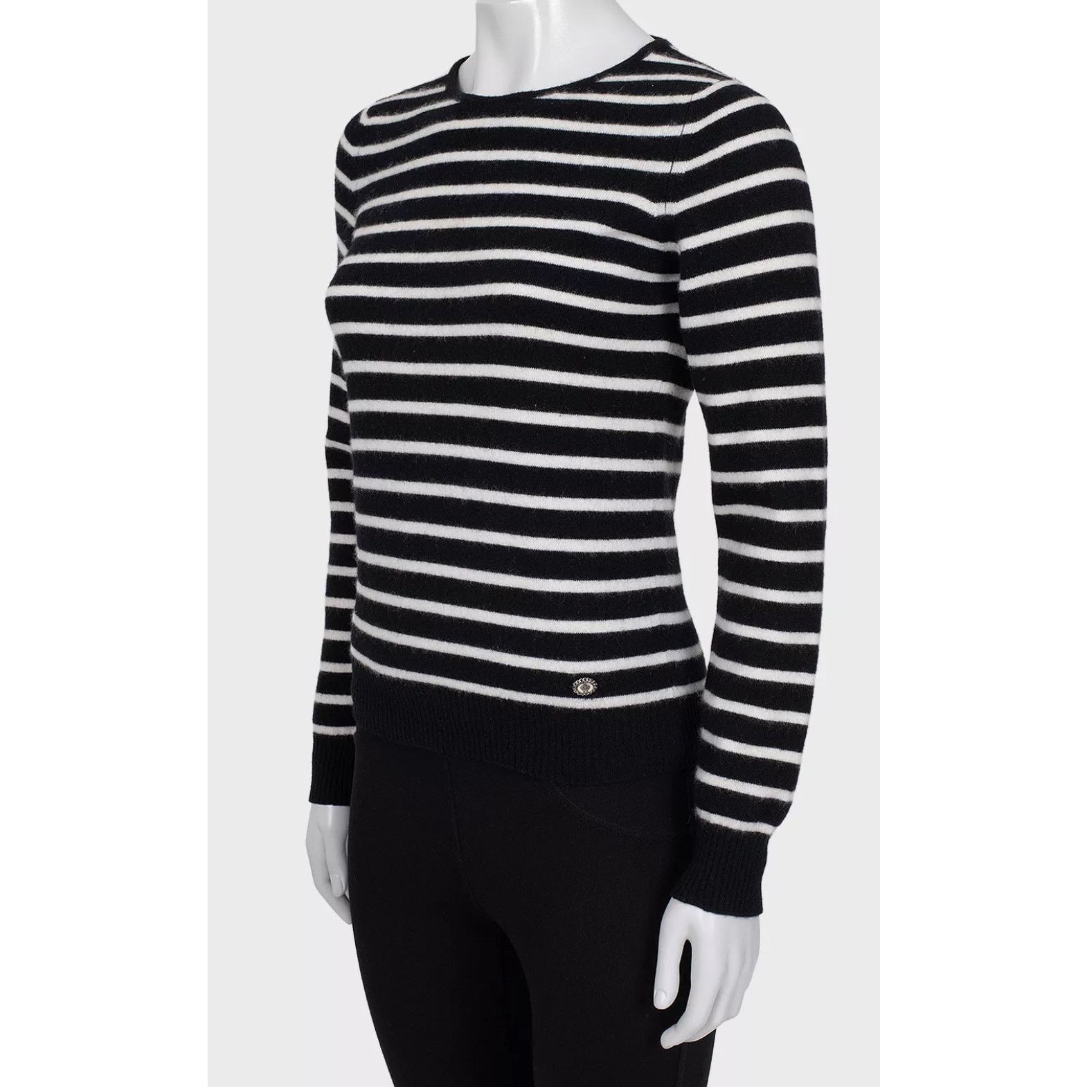 Chanel Chanel Striped Short-Pile Knit Sweater - Size S Size S / US 4 / IT 40 - 2 Thumbnail