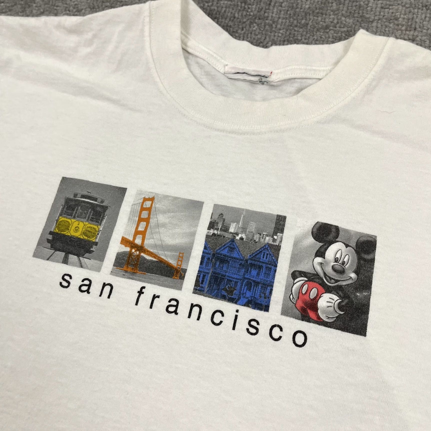 Disney VINTAGE San Francisco Shirt Mens Large White Mickey Destination Graphic Tee Size US L / EU 52-54 / 3 - 2 Thumbnail
