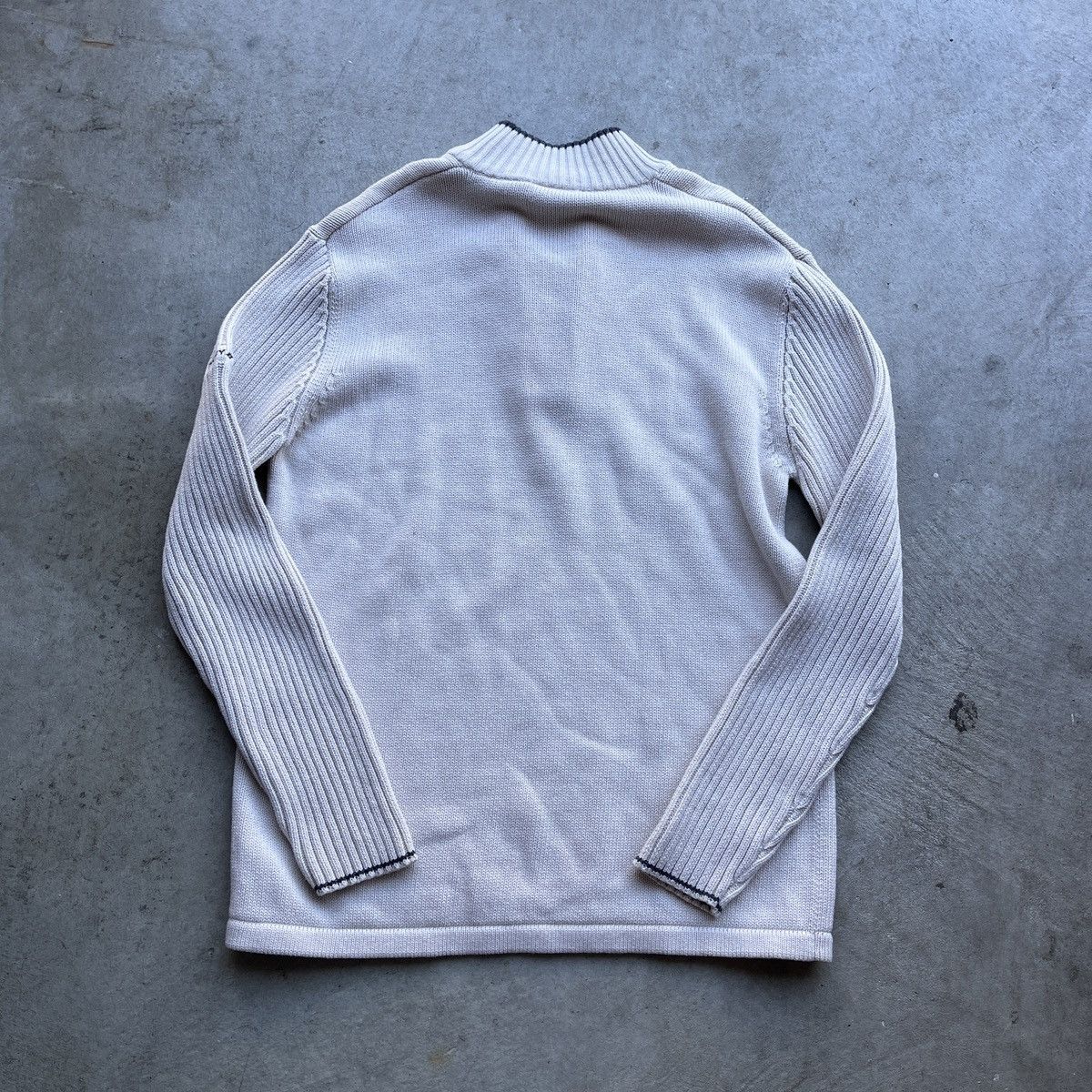 DKNY Vintage Y2K DKNY Ribbed Beige Quarter-Zip Size US L / EU 52-54 / 3 - 3 Thumbnail