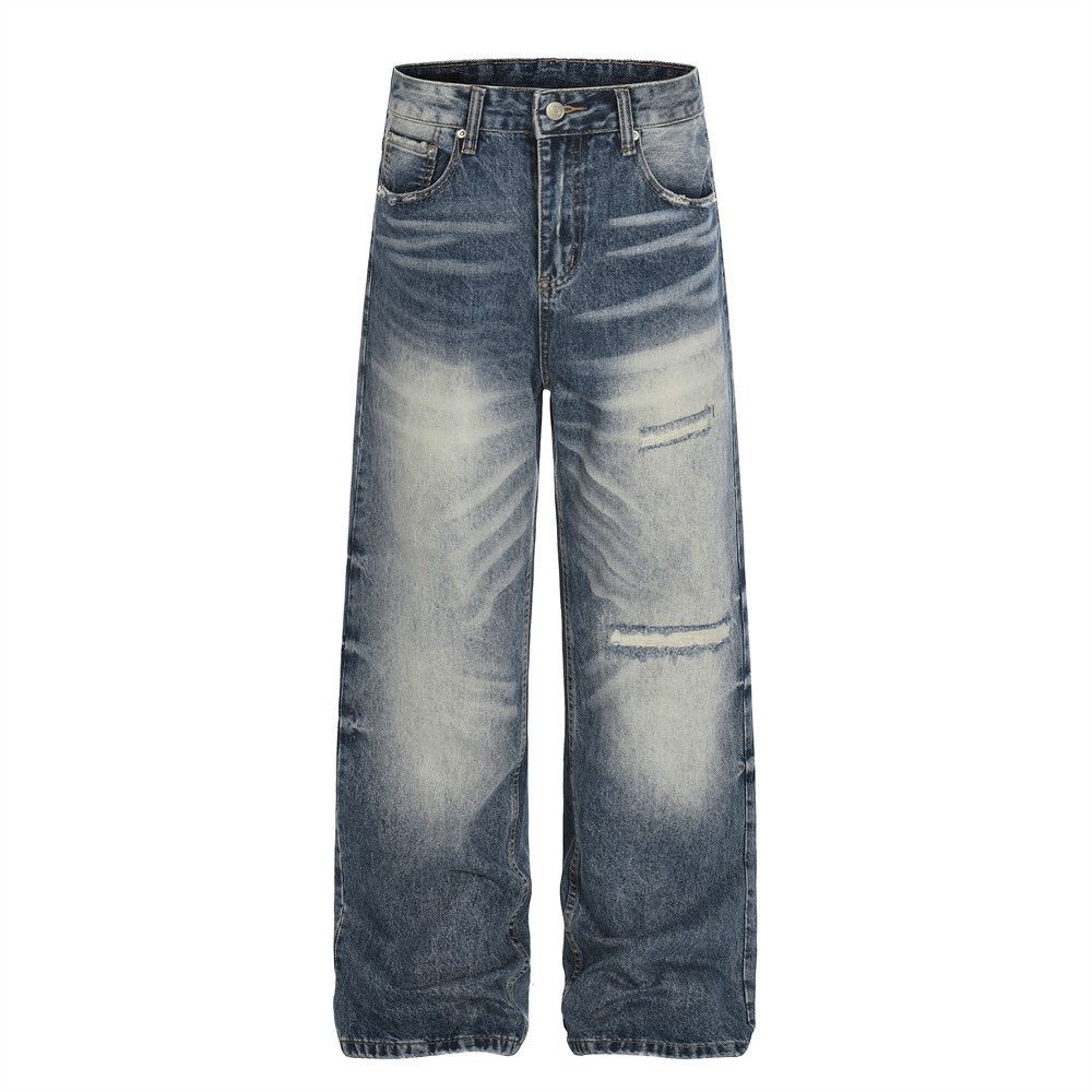 Vintage Street retro wash Vibe distressed loose ripped jeans for men Size US 32 / EU 48 - 1 Thumbnail