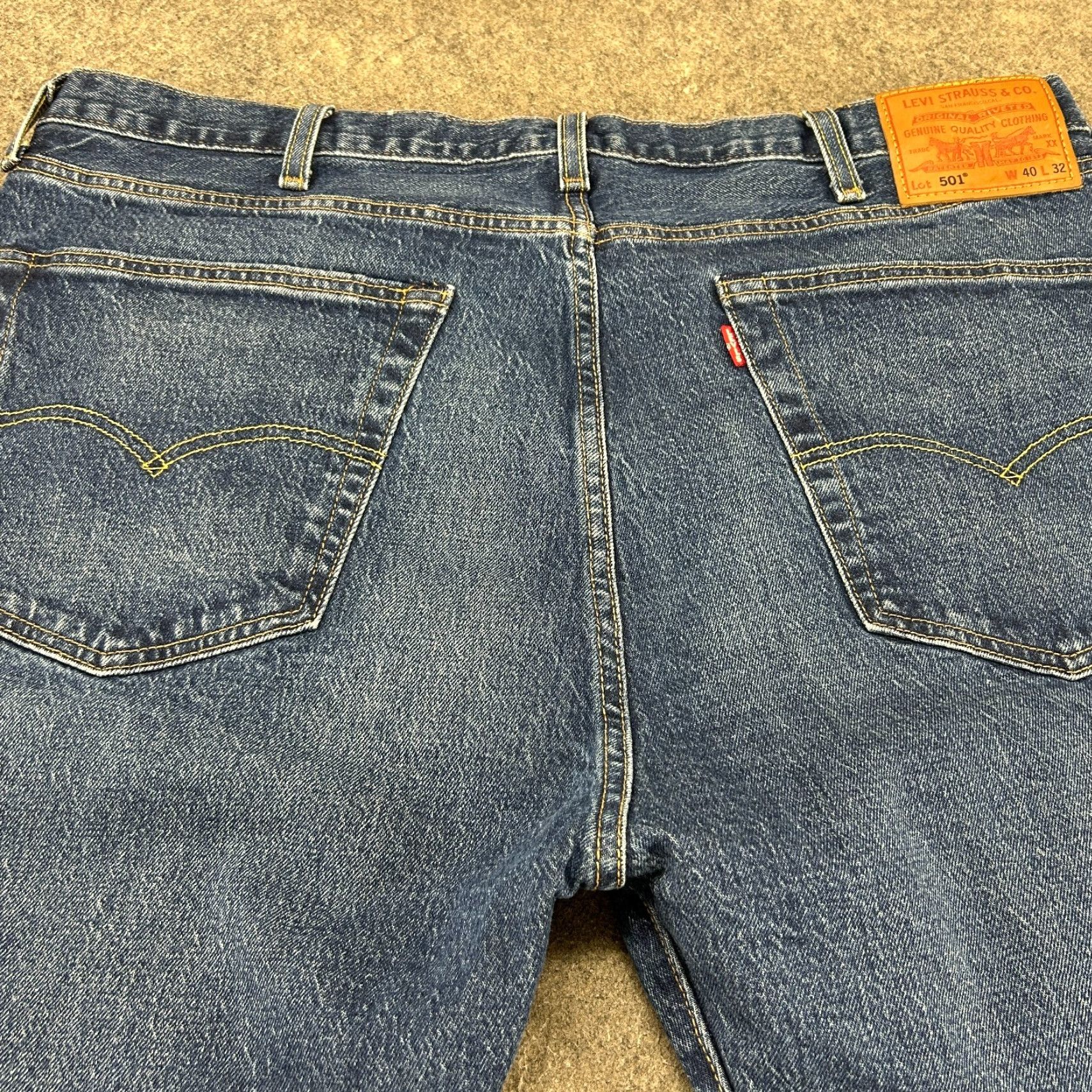 Levi's Levis 501 Jeans Mens 40x32 Blue Dark Wash Denim Premium Stretch Straight Regular Dark Wash Blue Levi's 501 Series Jeans Mens 40 Regular Blue Size US 40 / EU 56 - 7 Thumbnail