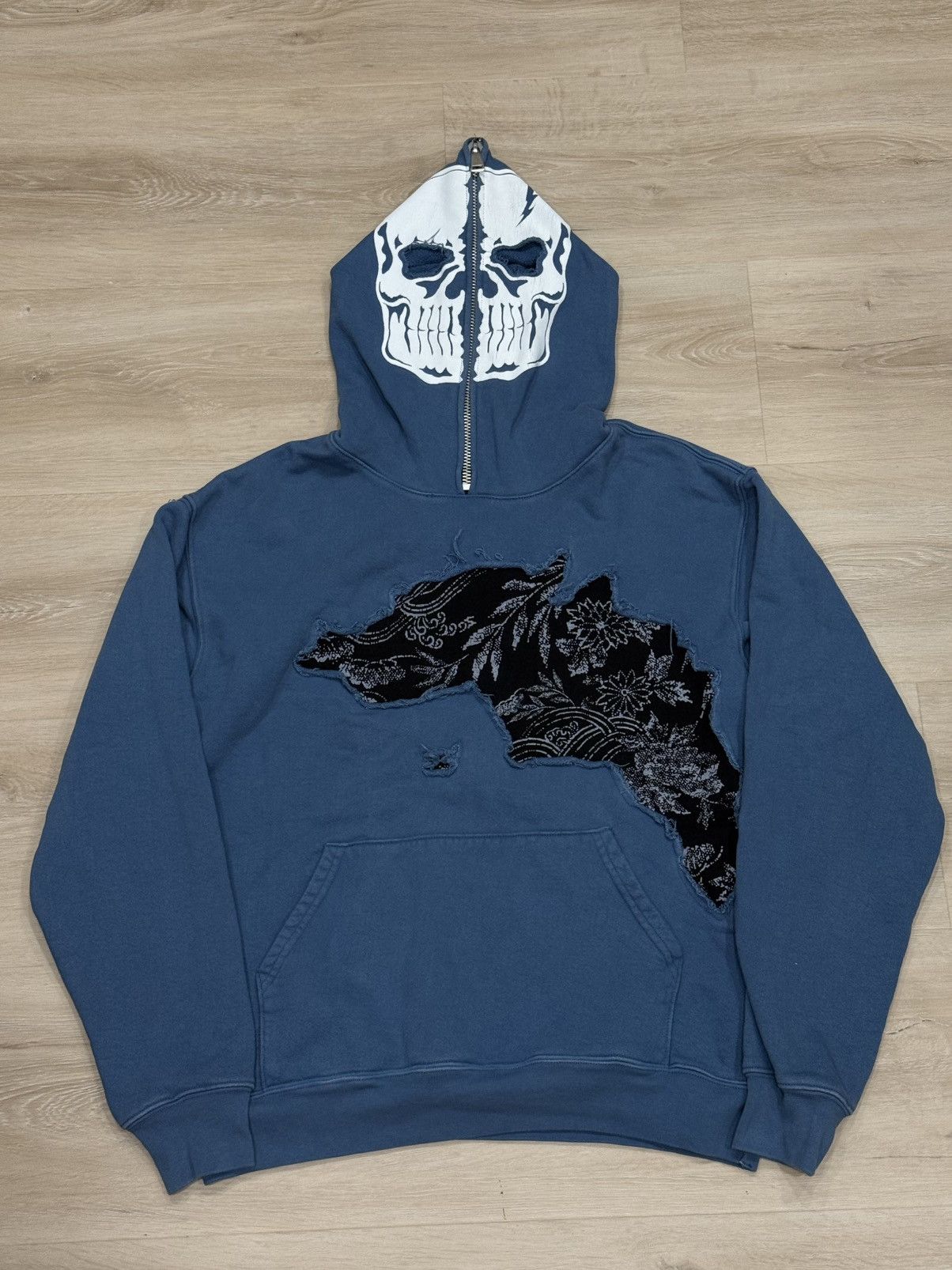 Warren Lotas Indigo Skull Zip Hoodie 新品 Warren Lotas Skeleton Hoodie | Grailed