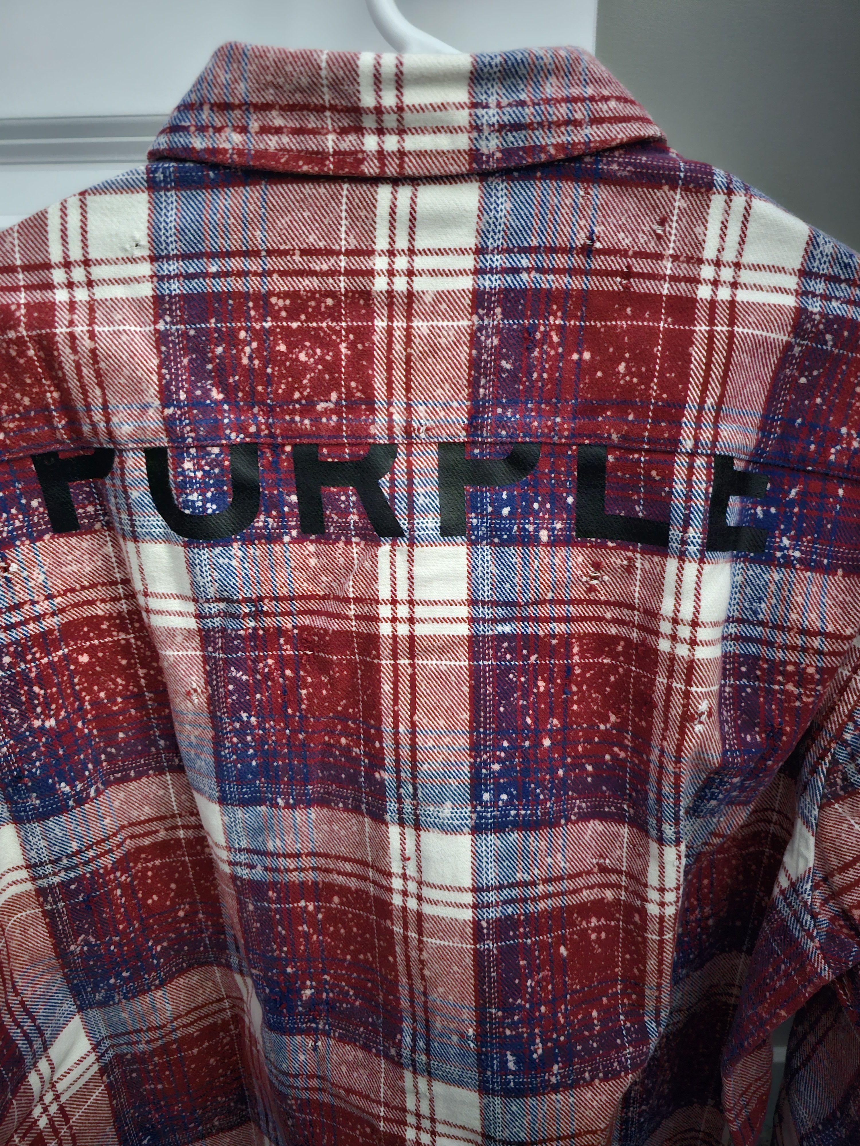 Purple Brand Purple Brand Long Sleeve Logo Flannel Buttondown Shirt Size US M / EU 48-50 / 2 - 8 Thumbnail