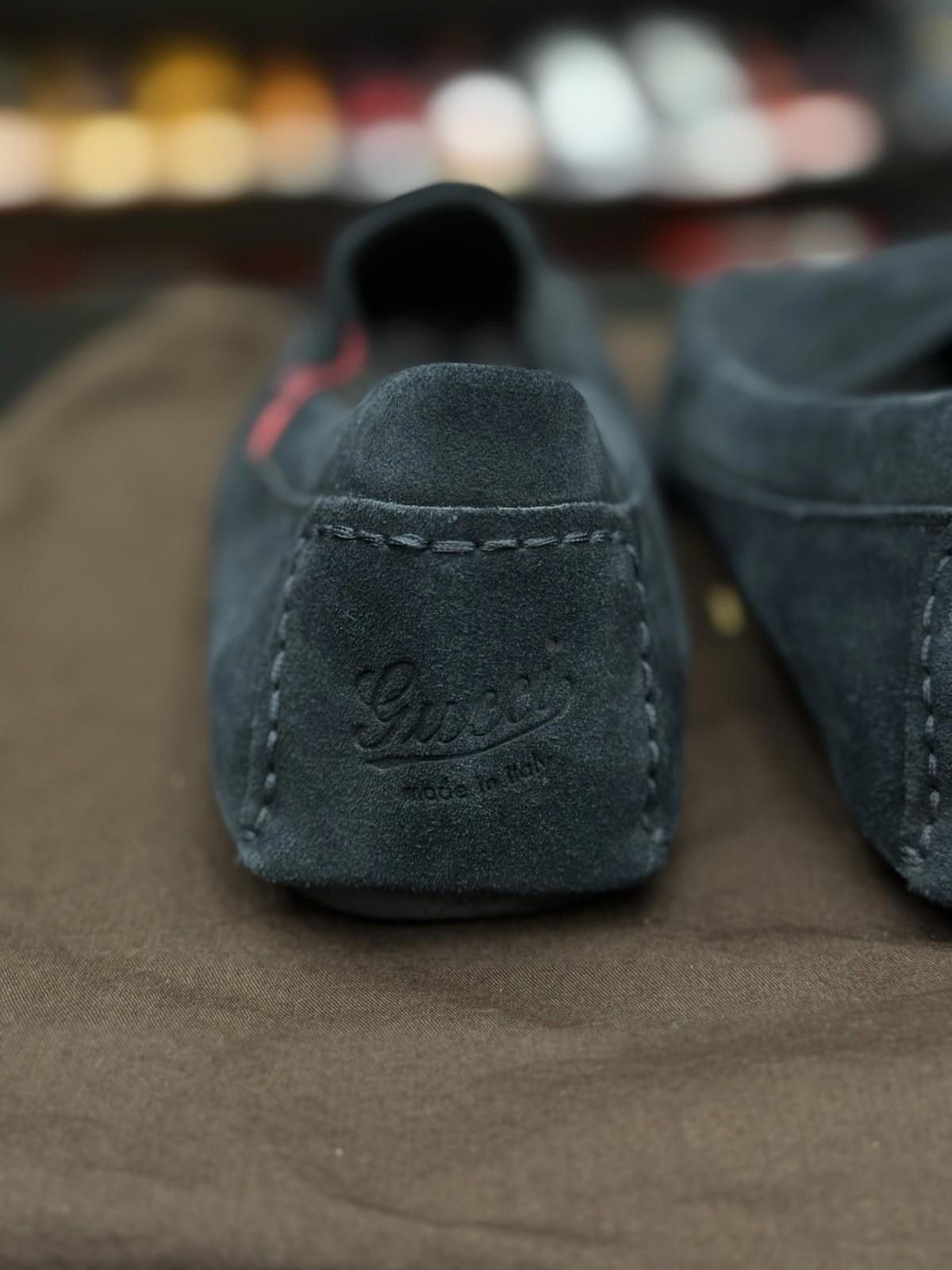 Gucci Gucci Men Blue Suede Slip On Loafer Shoe $1075 9.5G/10US Size US 10 / EU 43 - 8 Thumbnail