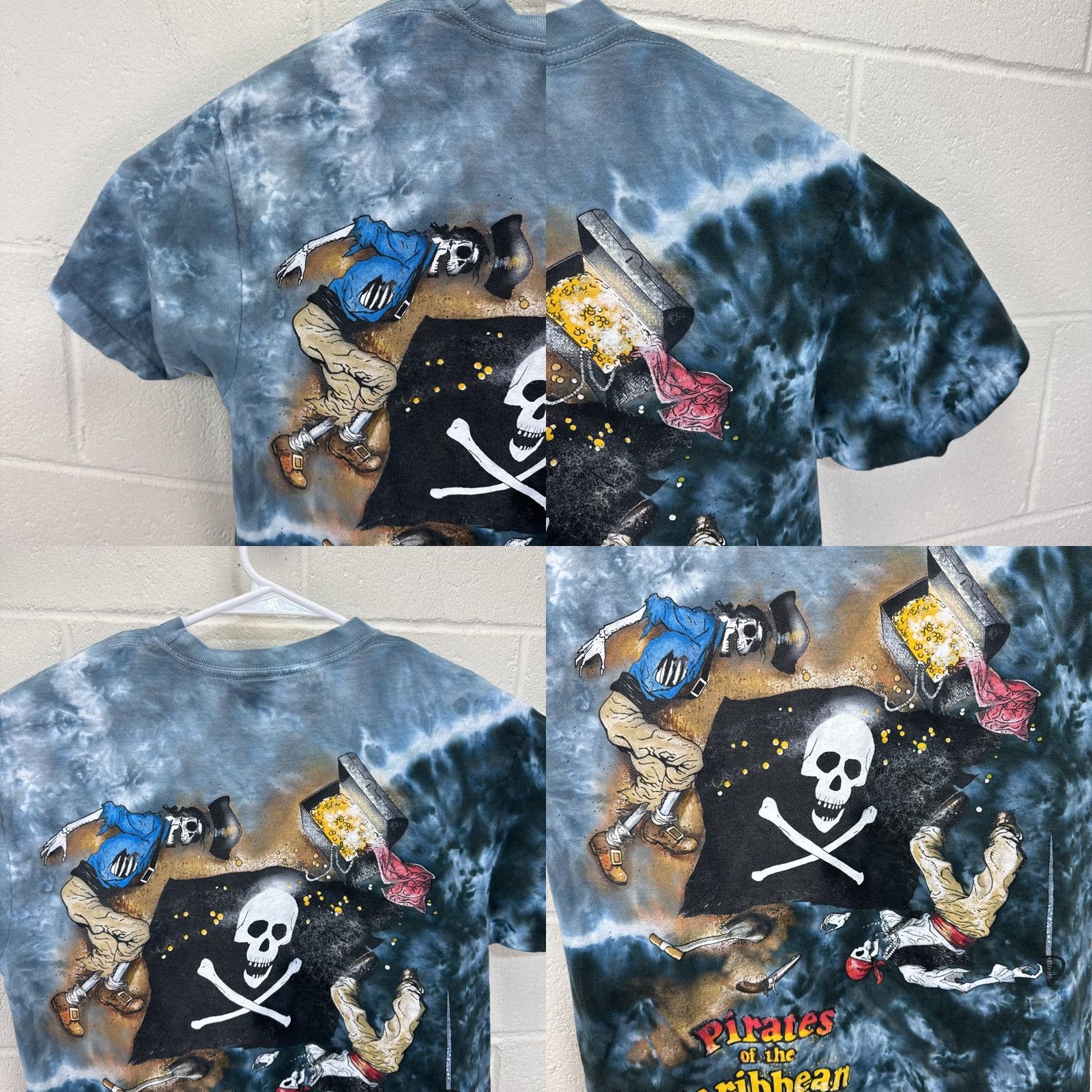 Liquid Blue VINTAGE Walt Disney Pirates of the Caribbean Tie Dye T Shirt Blue M Crew Neck Short Sleeve Jack Sparrow 90s Graphic Print Mens Size US M / EU 48-50 / 2 - 9 Thumbnail