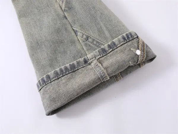 VIBE Men's punk split stitching distressed washed ripped jeans Size US 32 / EU 48 - 4 Thumbnail
