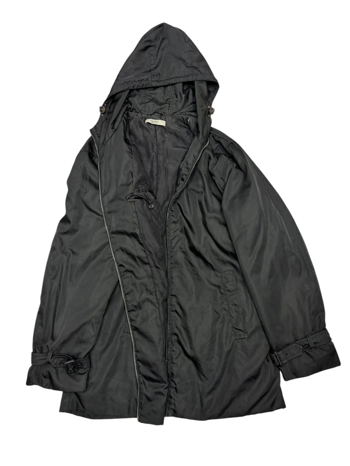 Prada PRADA Black Nylon Overcoat Jacket Size US M / EU 48-50 / 2 - 2 Thumbnail