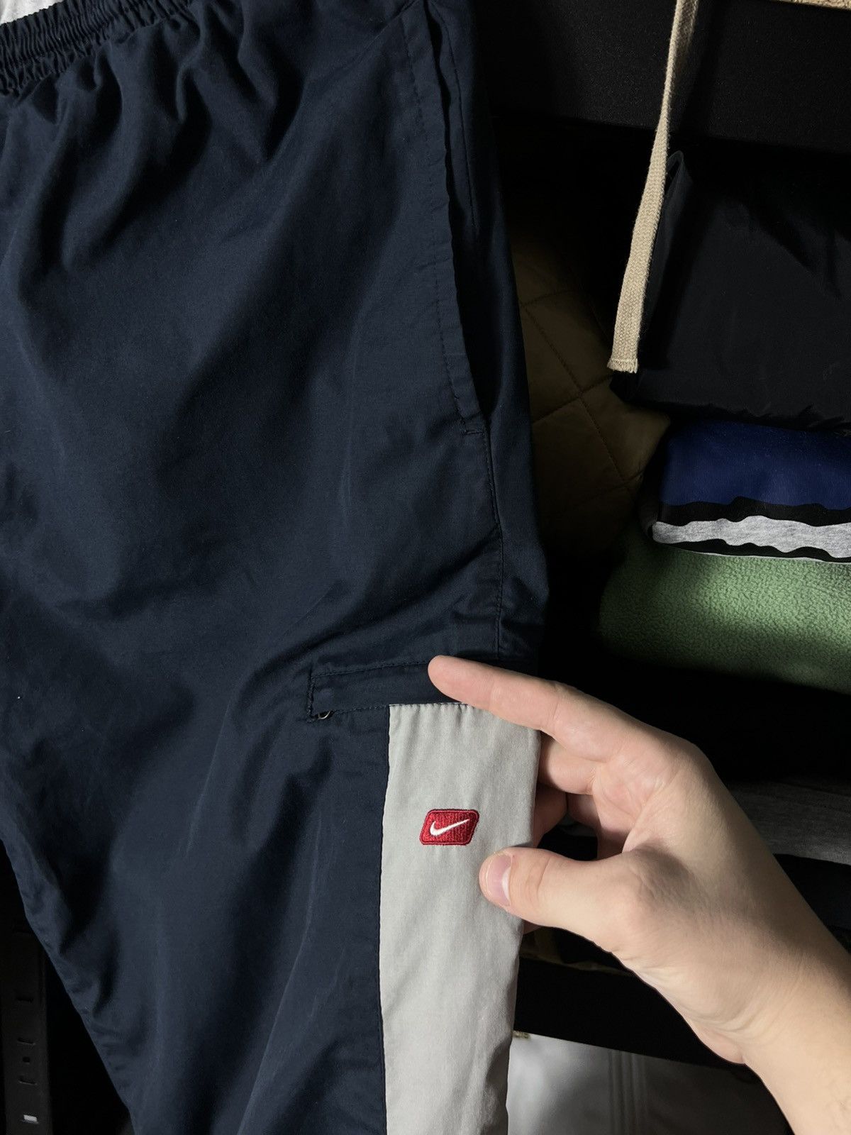 Nike 🔥 Nike Vintage Y2K Track Pants Wide Fit – Navy – Size L Size US 34 / EU 50 - 4 Thumbnail