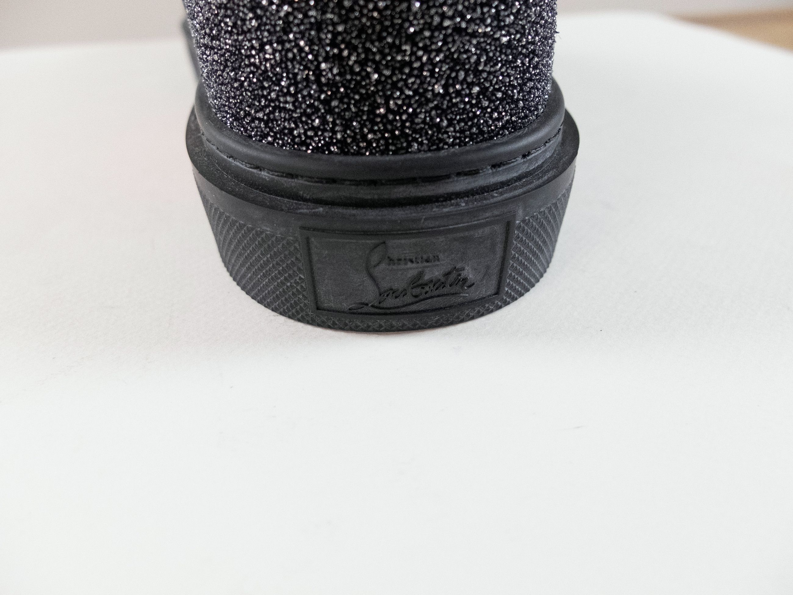 Christian Louboutin CHRISTIAN LOUBOUTIN Adolon black leather glitter sneakers Size US 11 / EU 44 - 7 Thumbnail