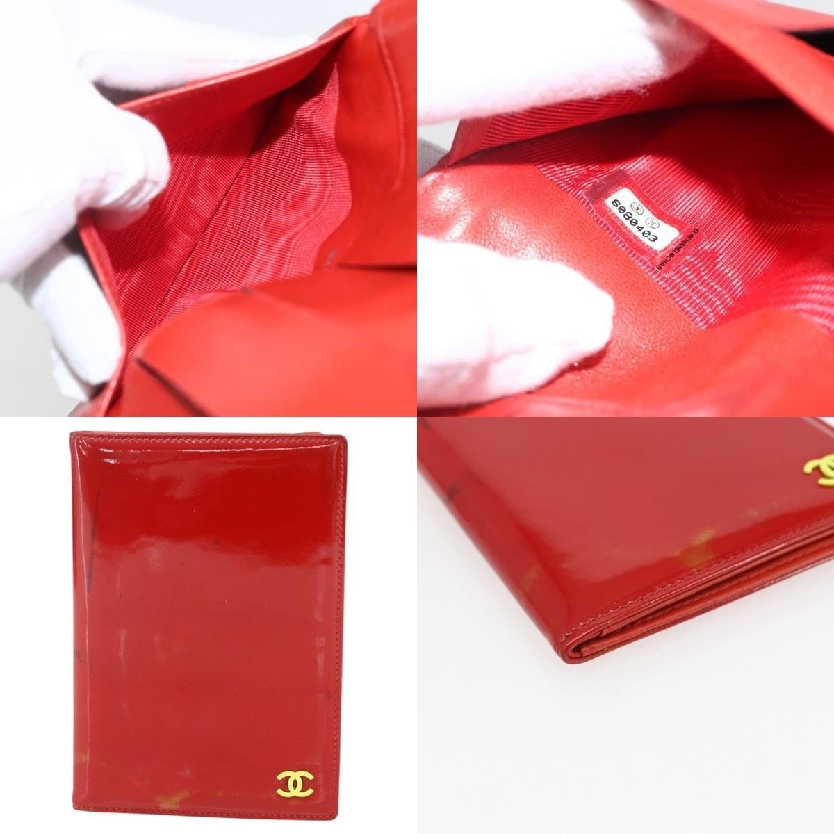 Chanel Chanel Card Case Enamel Red CC Size ONE SIZE - 5 Thumbnail