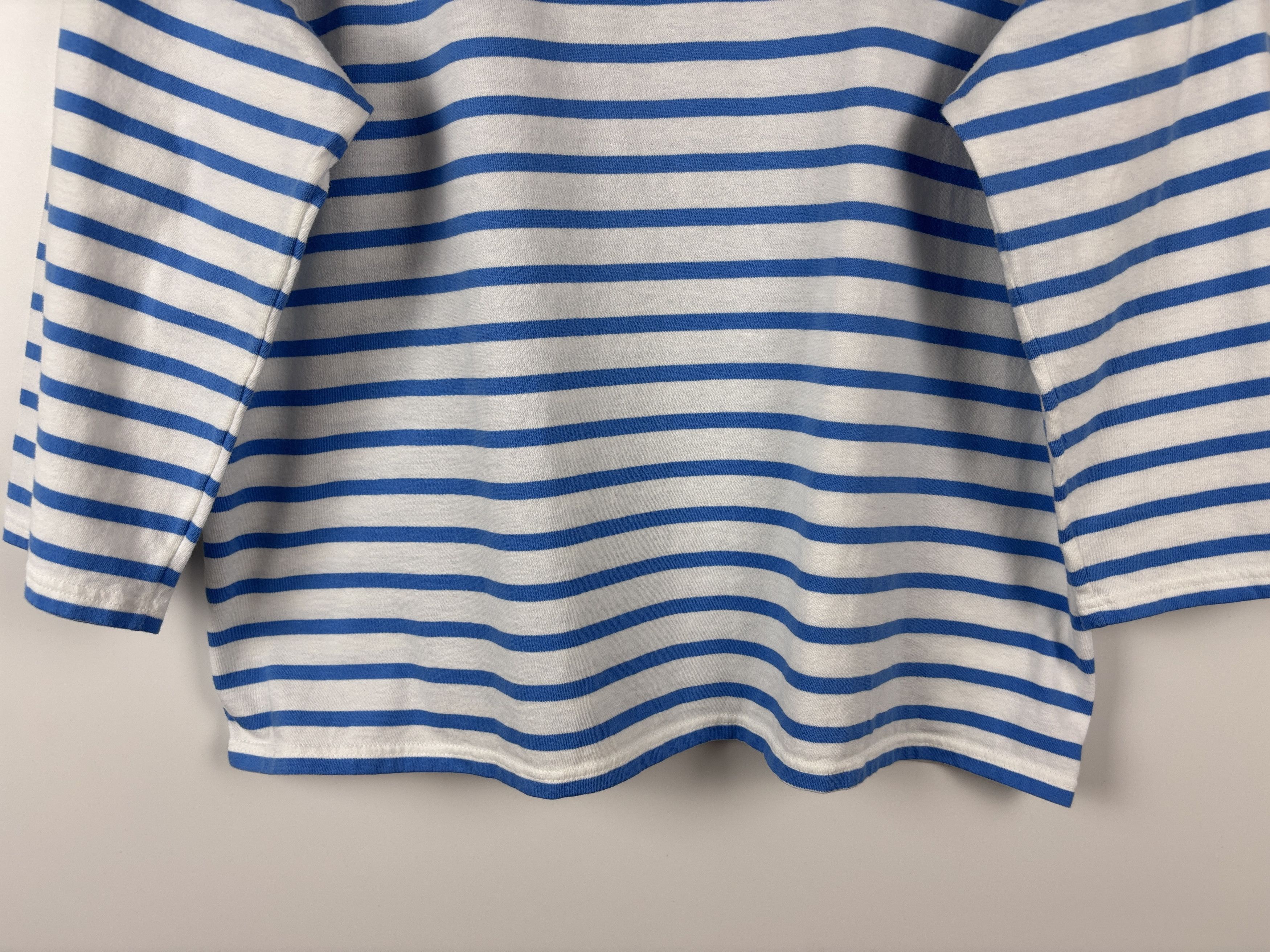 Saint James Saint James Striped 3/4 Sleeve Top Shirt White Blue S US 18 Size XXL / US 16-18 / IT 52-54 - 10 Thumbnail