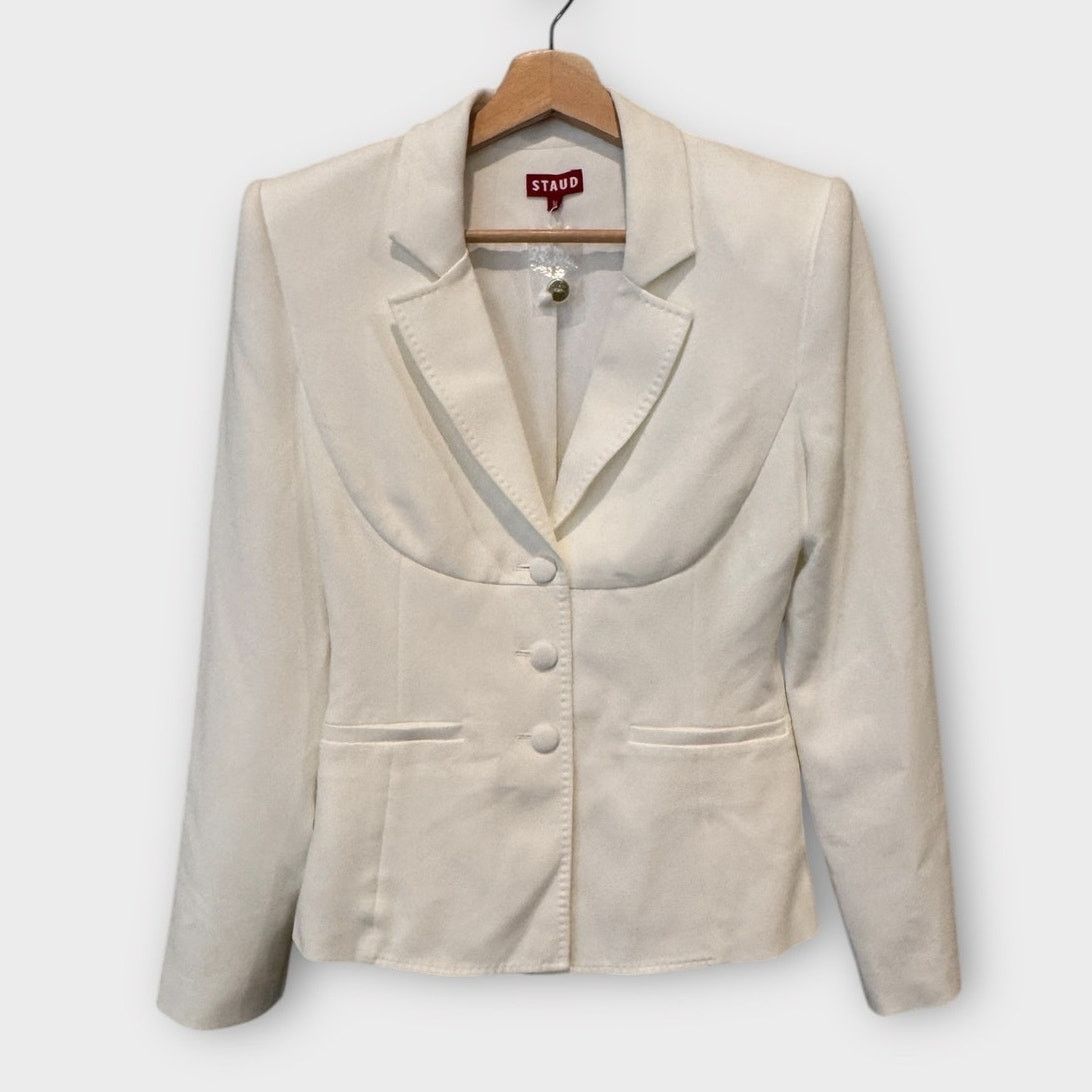 Staud STAUD Carson Paneled Stretch-Crepe Blazer Size Medium Size M / US 6-8 / IT 42-44 - 4 Thumbnail