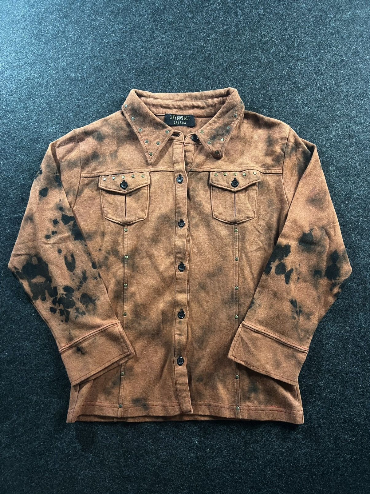 Vintage Black Bleached Sky Bomber 391B08 Jacket