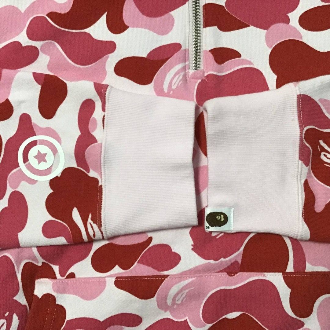Bape BAPE shark half zip hoodie ABC camo Pink a bathing ape Size US L / EU 52-54 / 3 - 6 Thumbnail