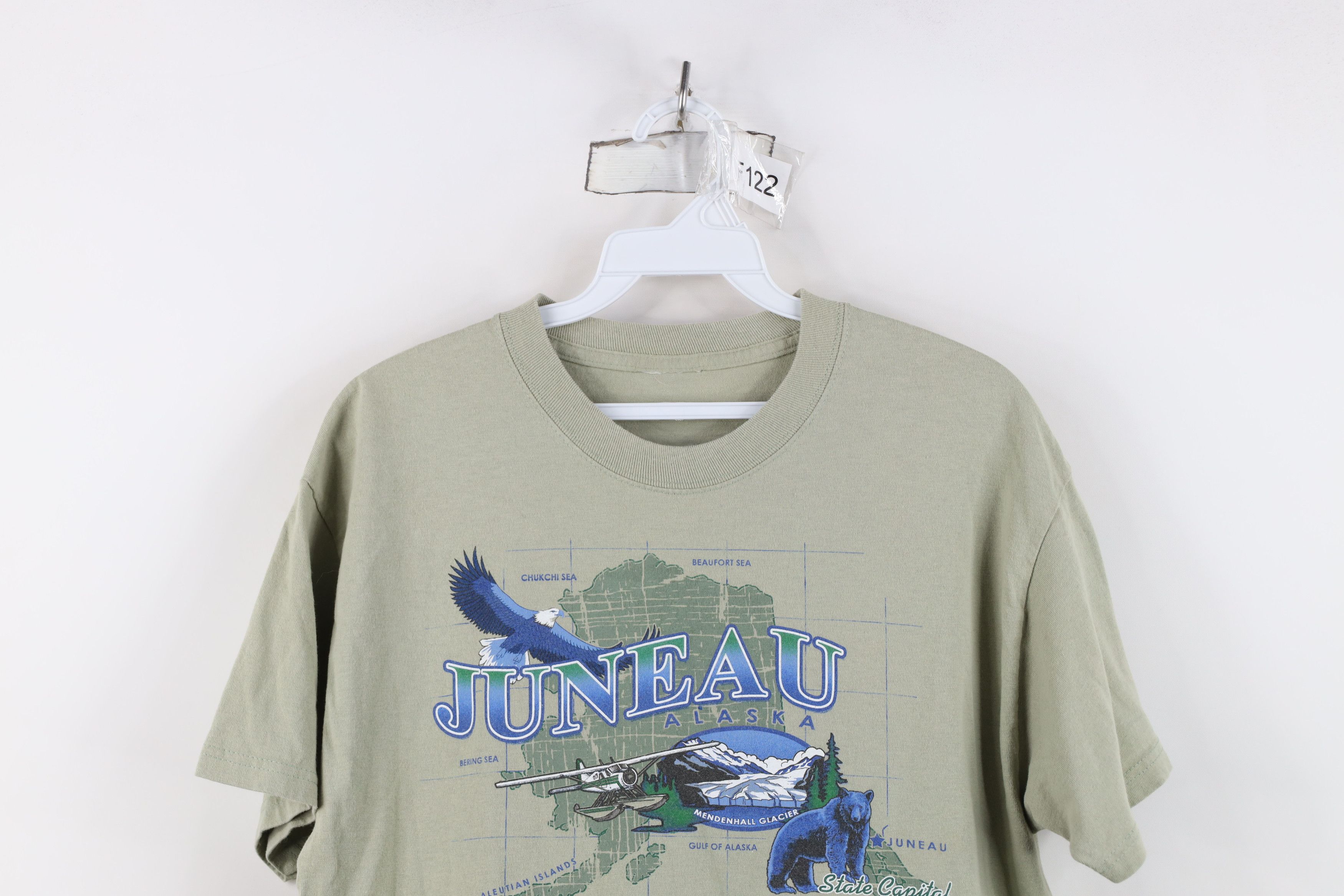 Vintage Vintage 90s Streetwear Alaska Map Nature Eagle T-Shirt Size US S / EU 44-46 / 1 - 2 Thumbnail
