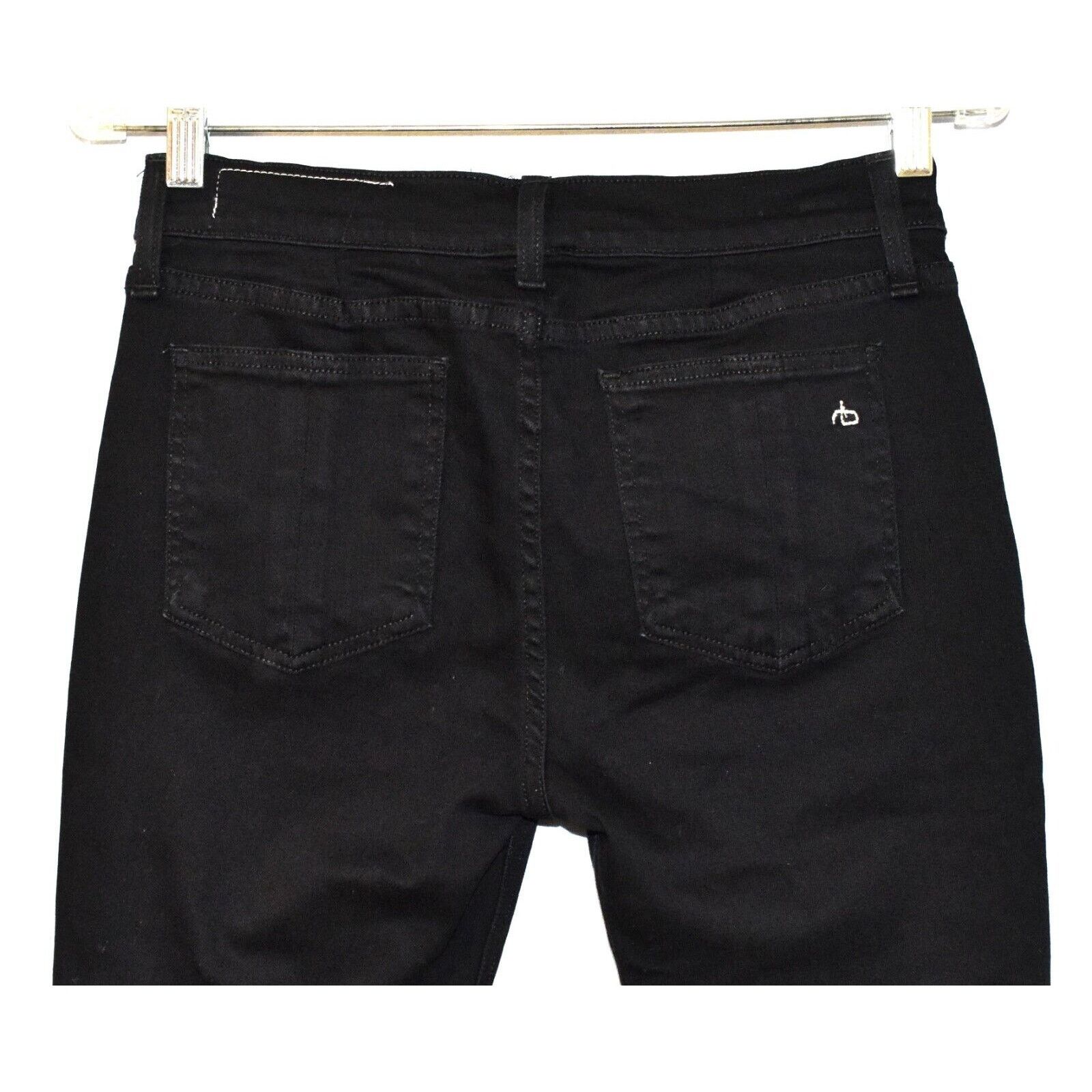 Rag & Bone RAG & BONE Black Ripped Stretch Slim Leg Jeans Size 28 $198 Size 28" / US 6 / IT 42 - 4 Thumbnail
