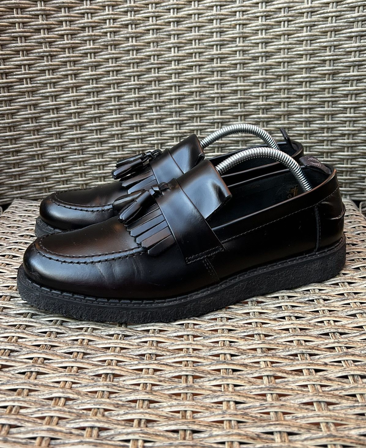 George Cox George Cox X Fred Perry Black Patent Leather Tassel Loafers Size US 9 / EU 42 - 2 Thumbnail