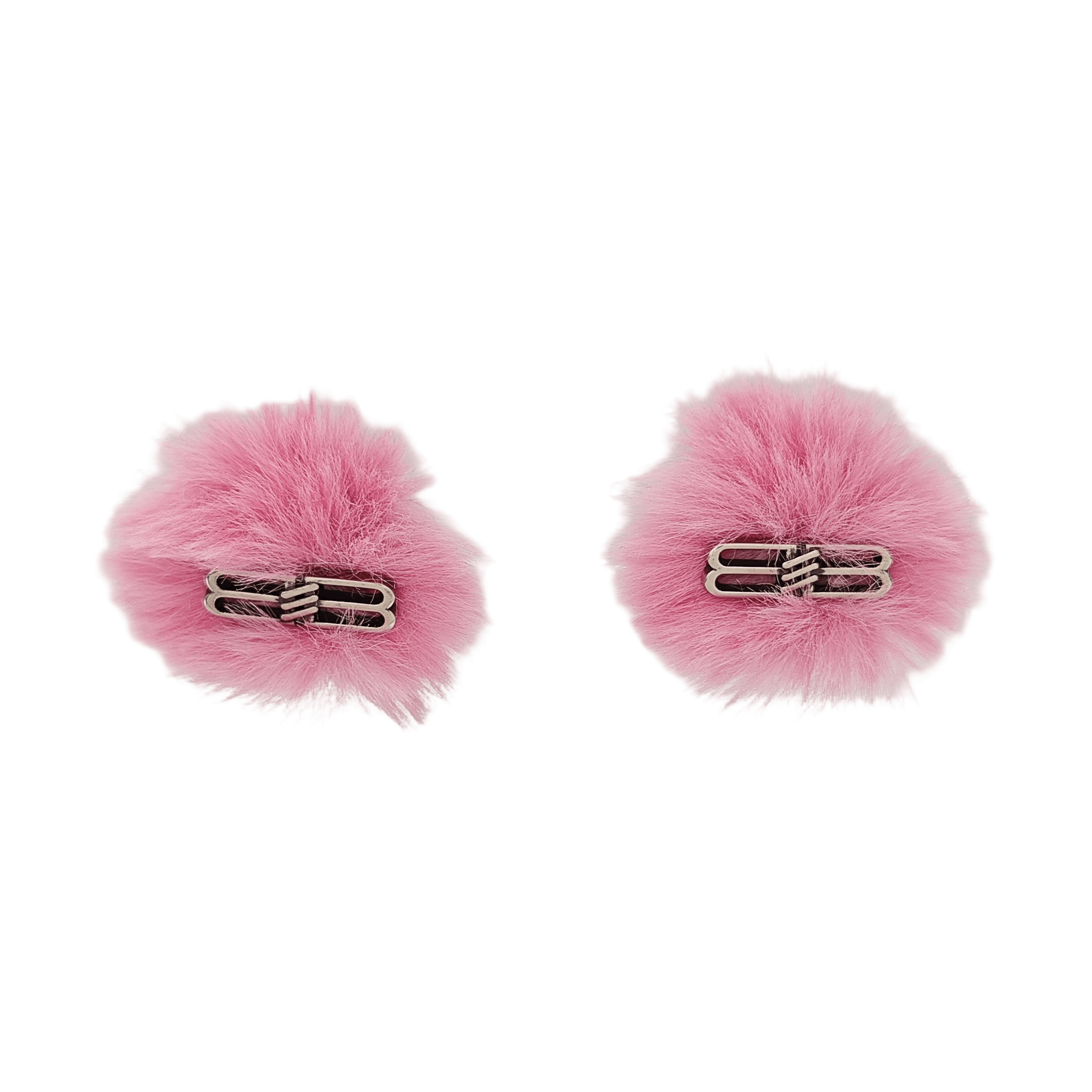 Balenciaga Balenciaga Pink Fur Alloy Earrings Size ONE SIZE - 1 Thumbnail
