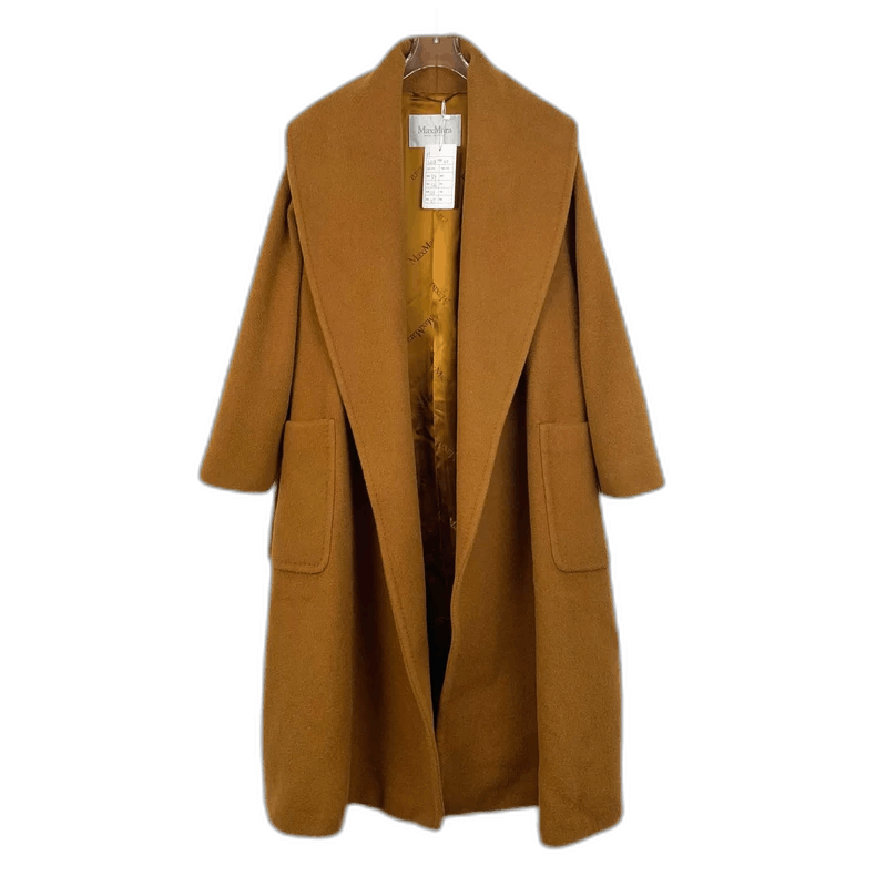 Max Mara Maxmara caramelized camel hair lapel belt coat coat Size US M / EU 48-50 / 2 - 1 Thumbnail