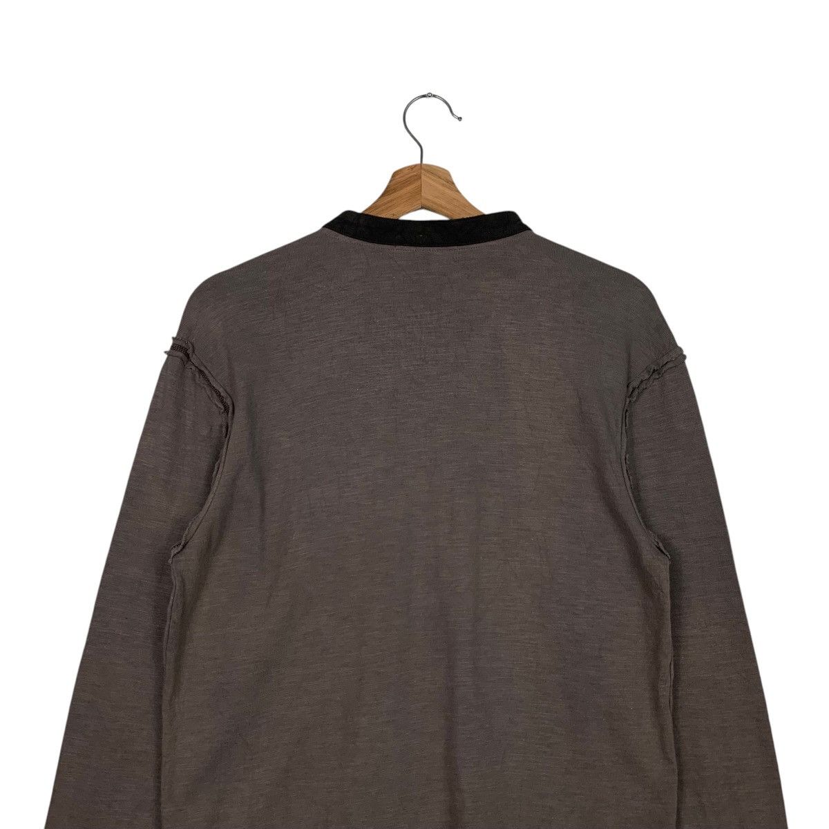 Japanese Brand ELLE HOMME Half Button V Neck Long Sleeve Shirt #2604-C117 Size US M / EU 48-50 / 2 - 8 Thumbnail