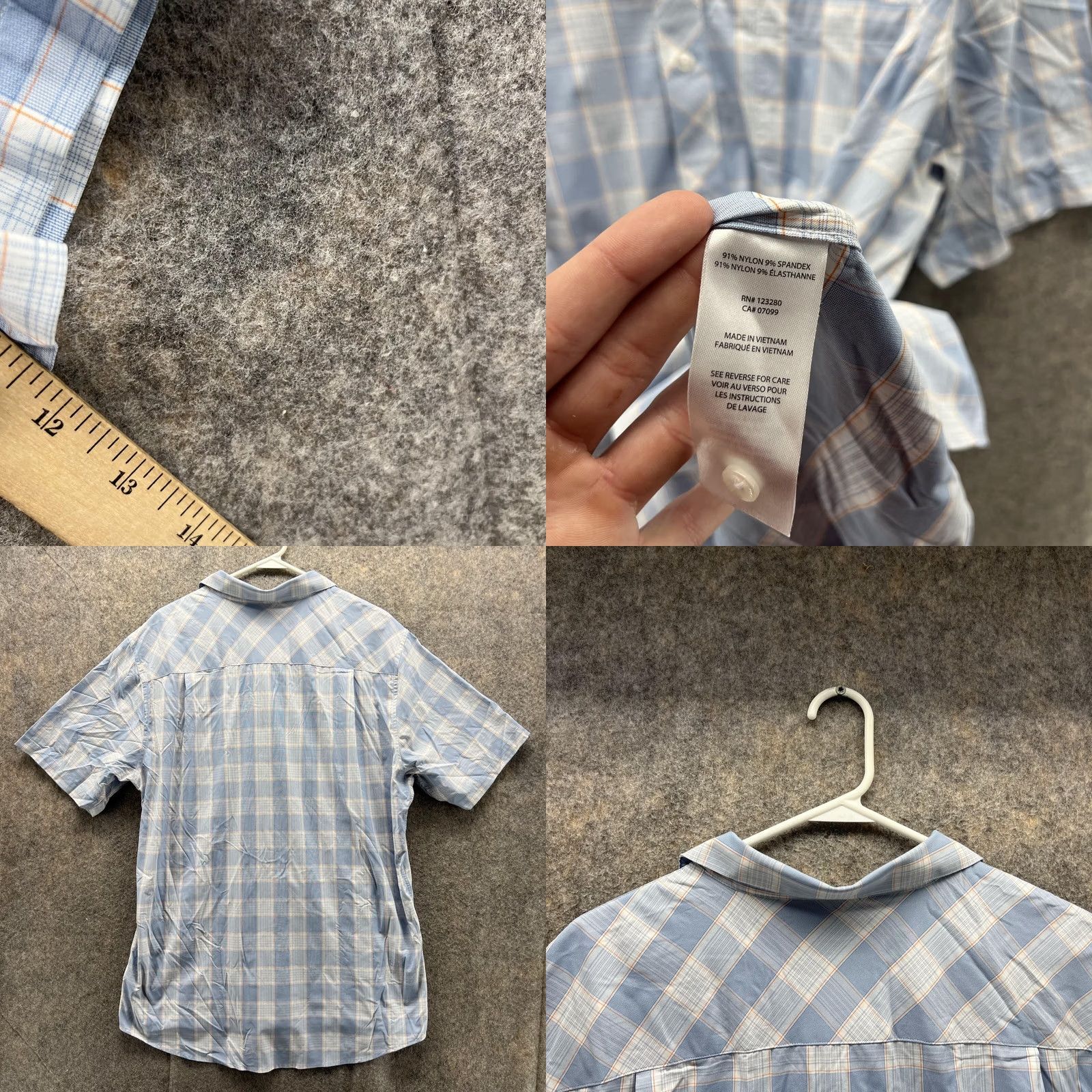 TravisMathew Travis Mathew Shirt Men XXL Plaid Blue Button-Down Nylon Spandex Preppy Casual Button-Up Size US XXL / EU 58 / 5 - 8 Thumbnail