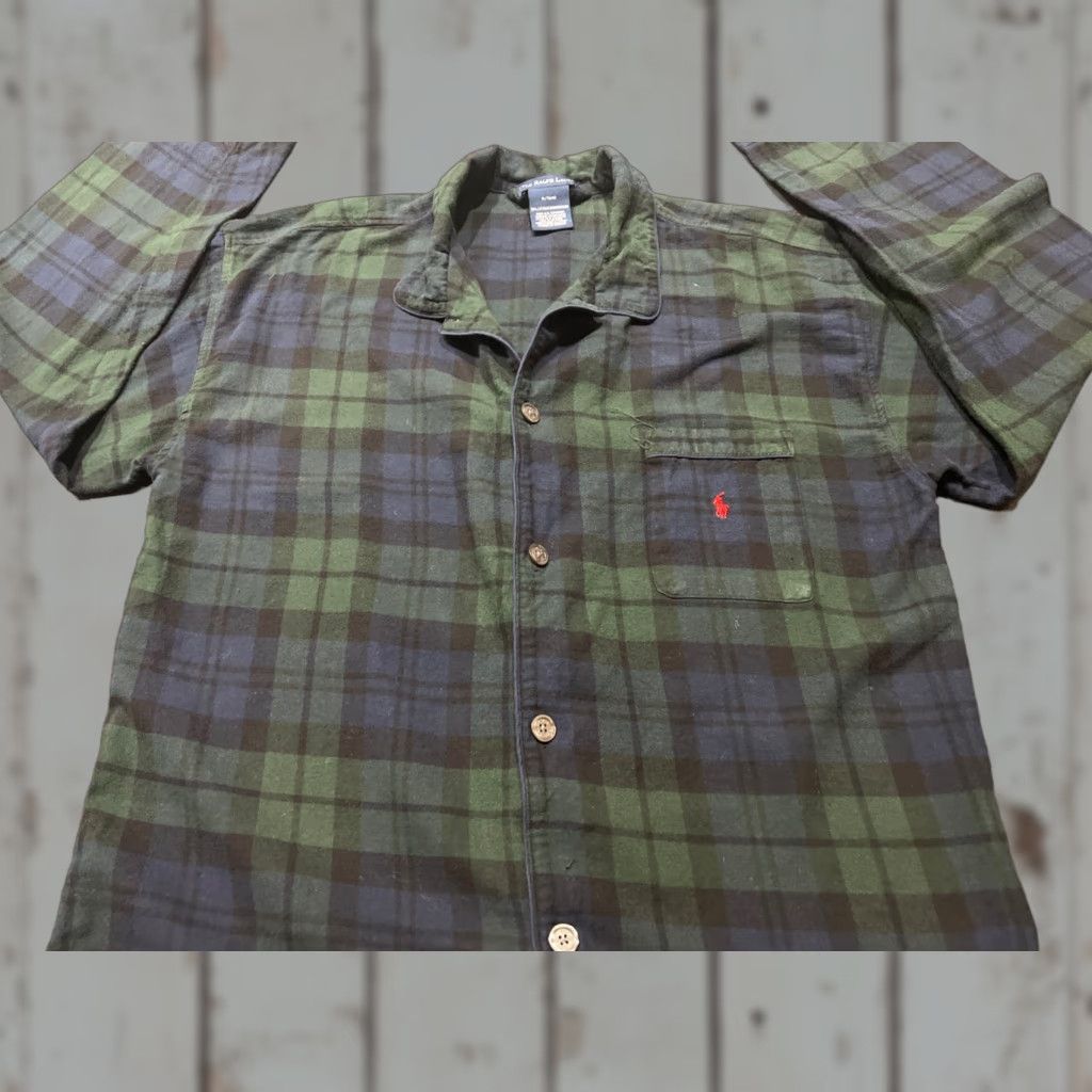 Polo Ralph Lauren Polo Ralph Lauren Pajama Top Shirt Mens XL Blackwatch Plaid Button Up Pocket Pony Size US XL / EU 56 / 4 - 1 Thumbnail