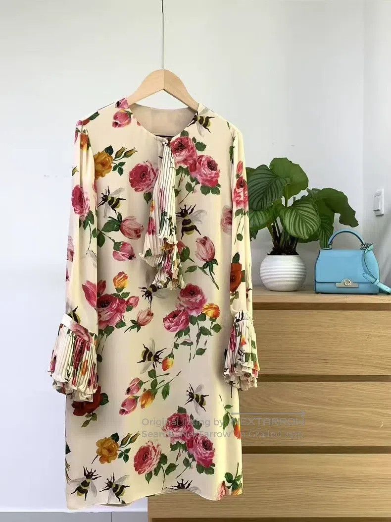 Gucci Gucci Bee flower mulberry silk dress Size XS / US 0-2 / IT 36-38 - 5 Thumbnail