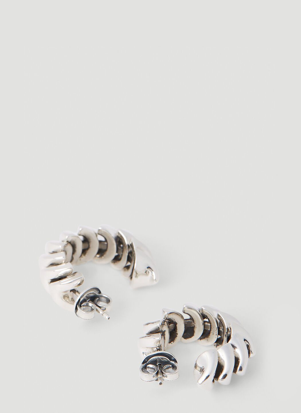 Bottega Veneta o1n1vont1124 Size: OS / Pleat Earrings in Silver Size ONE SIZE - 3 Thumbnail