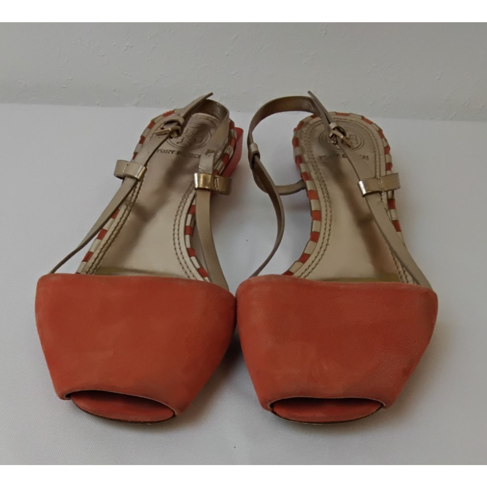 Tory Burch Tory Burch Strappy Slingback Sandals Women's 7 Orange Suede Size US 7 / IT 37 - 3 Thumbnail