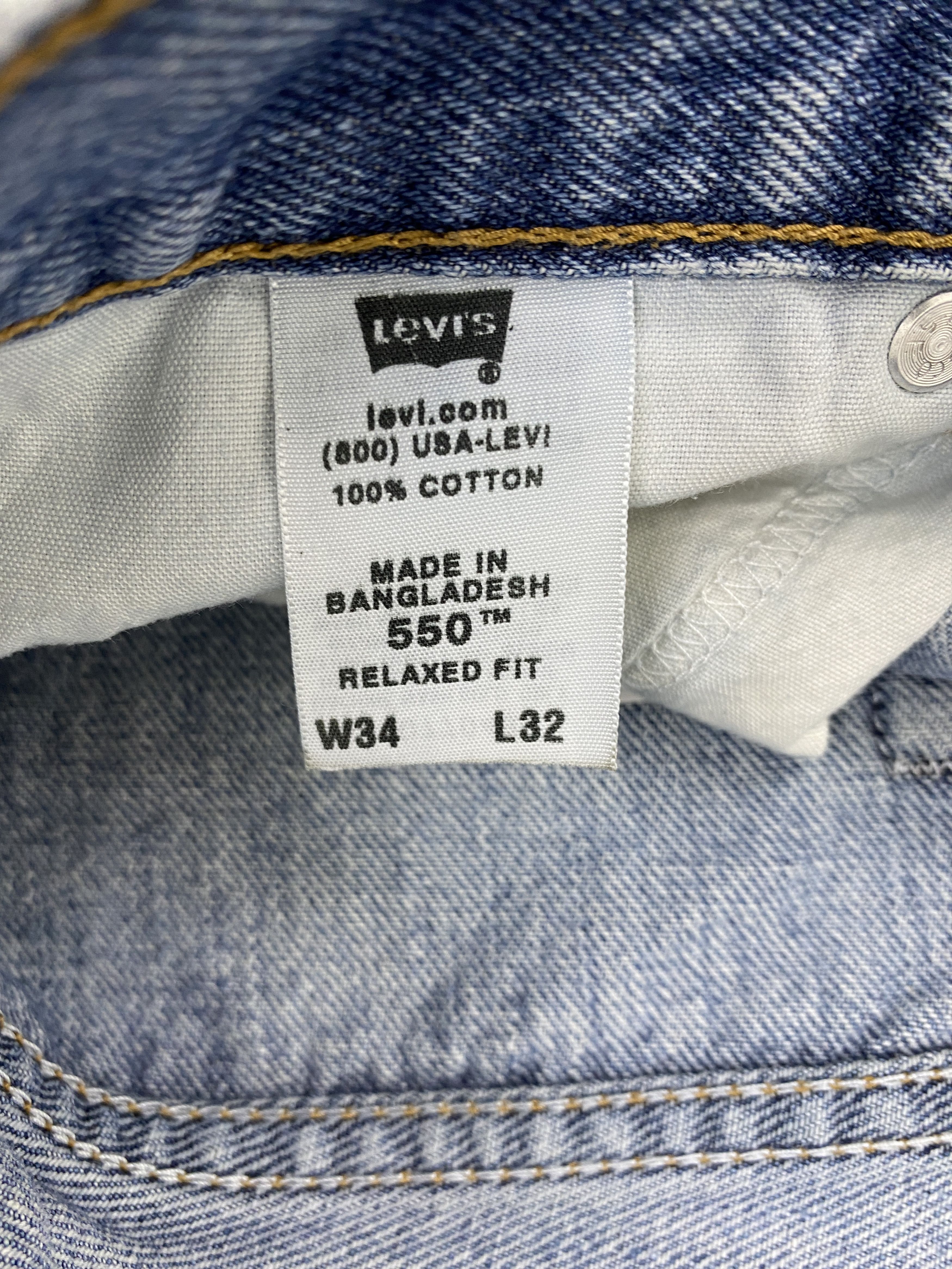 Levi's × Vintage Faded Blue Vintage Levis 550 Distressed Jeans Size US 34 / EU 50 - 7 Thumbnail