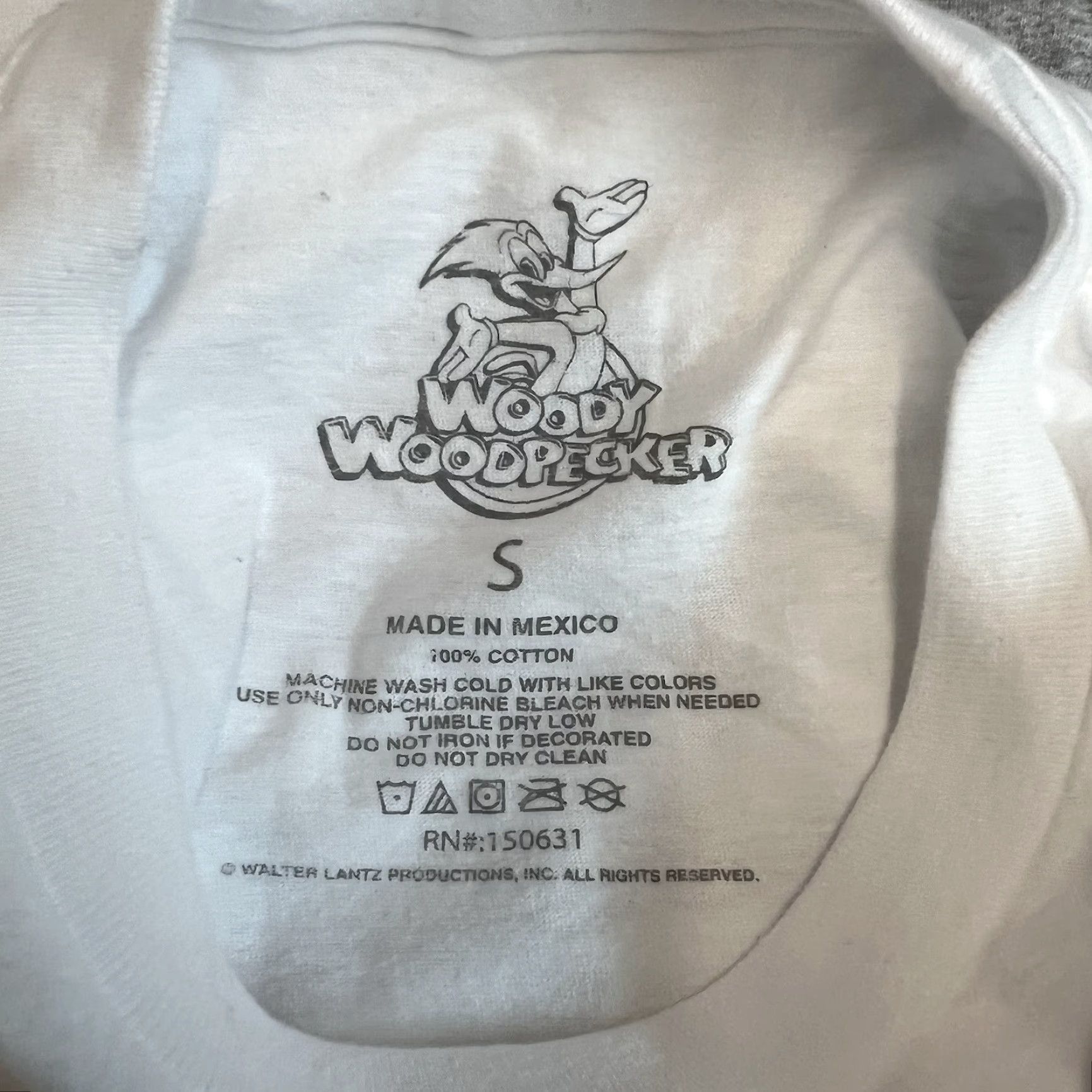 Vintage Walter Lance Woody Woodpecker Hot Rod Car T-Shirt Mens Size S White Graphic Print Size US S / EU 44-46 / 1 - 4 Thumbnail