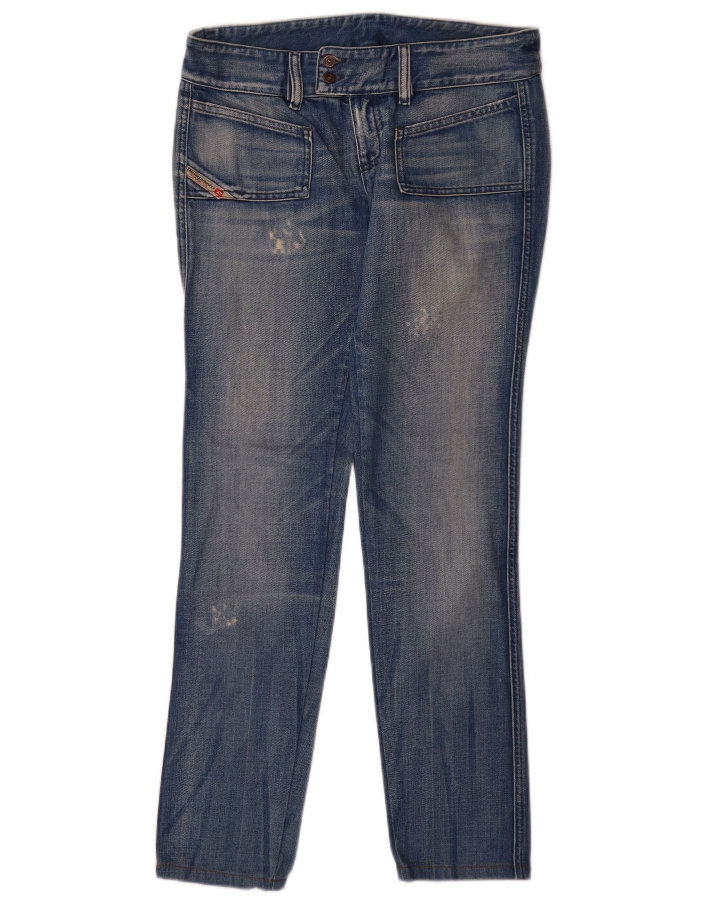 Diesel Womens Distressed Slim Jeans W29 L32 Blue Cotton Size 42" / US 20 - 1 Thumbnail