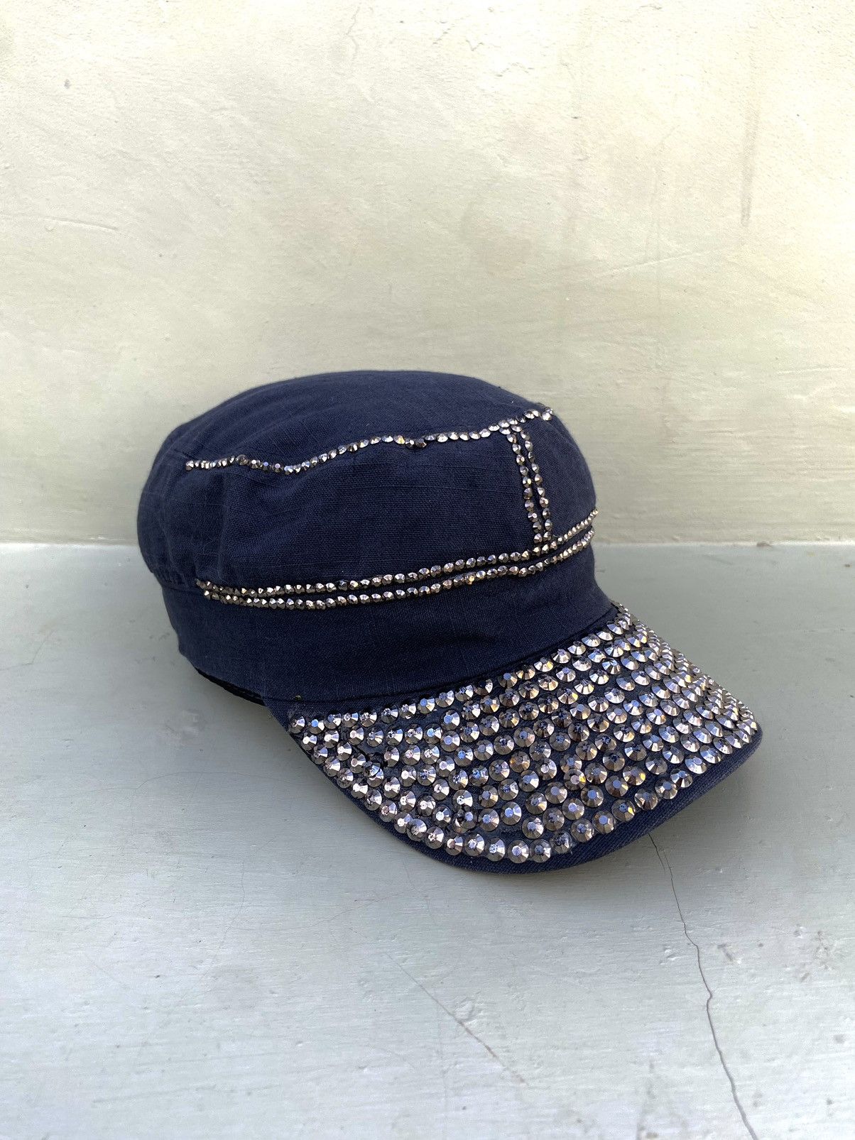 If Six Was Nine 2000s punk zircon studded patrol hat Size ONE SIZE - 2 Thumbnail