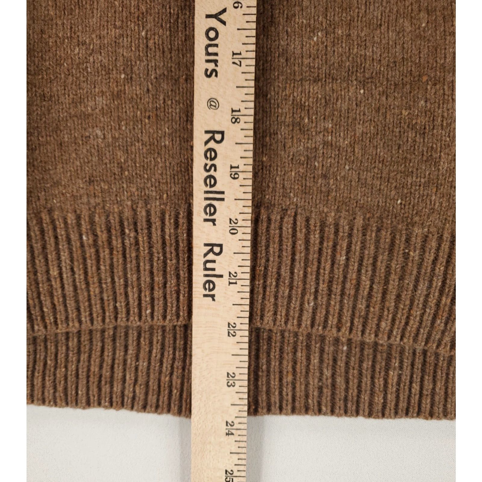 LL Bean Sweater 100% Merino Wool Pocket Brown 1/4 Zip Mens M