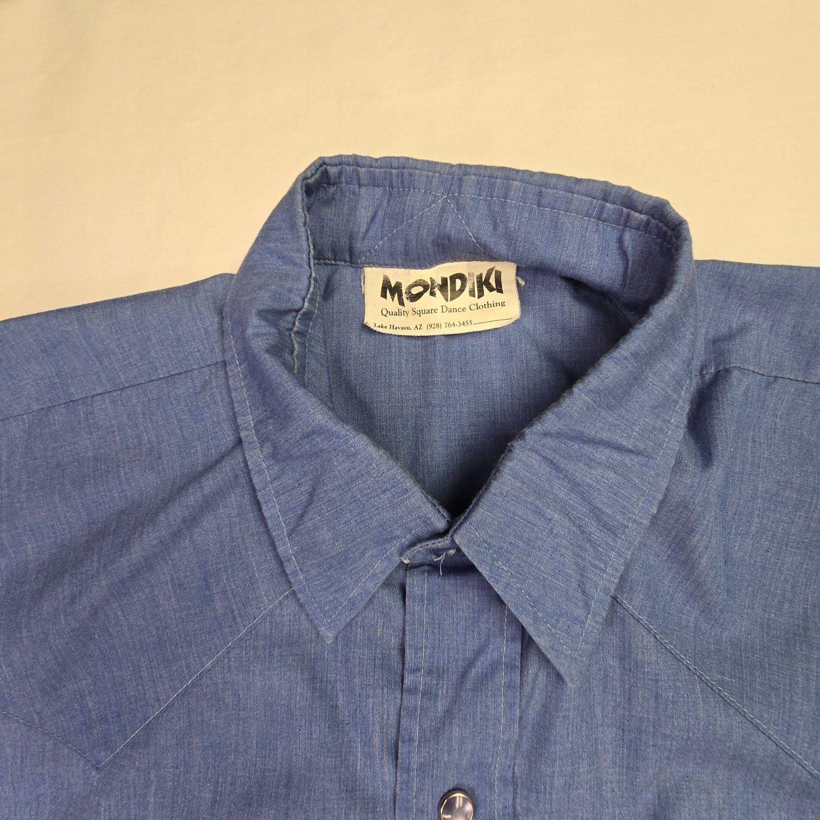 Vintage Vintage Pearl Snap Mondiki Blue XL long Sleeve Button Up Size US XL / EU 56 / 4 - 6 Thumbnail