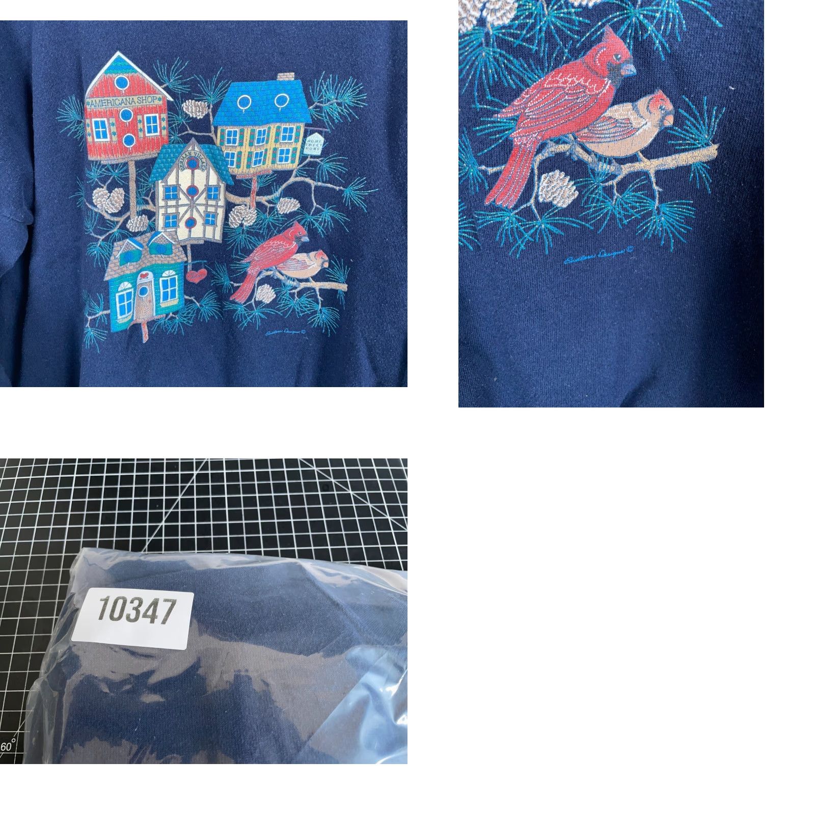 Endless VINTAGE Endless Designs Sweatshirt Blue Crewneck Adult XL Birdhouse 90s Graphic Print Pullover Casual Womens Size XL / US 12-14 / IT 48-50 - 9 Thumbnail