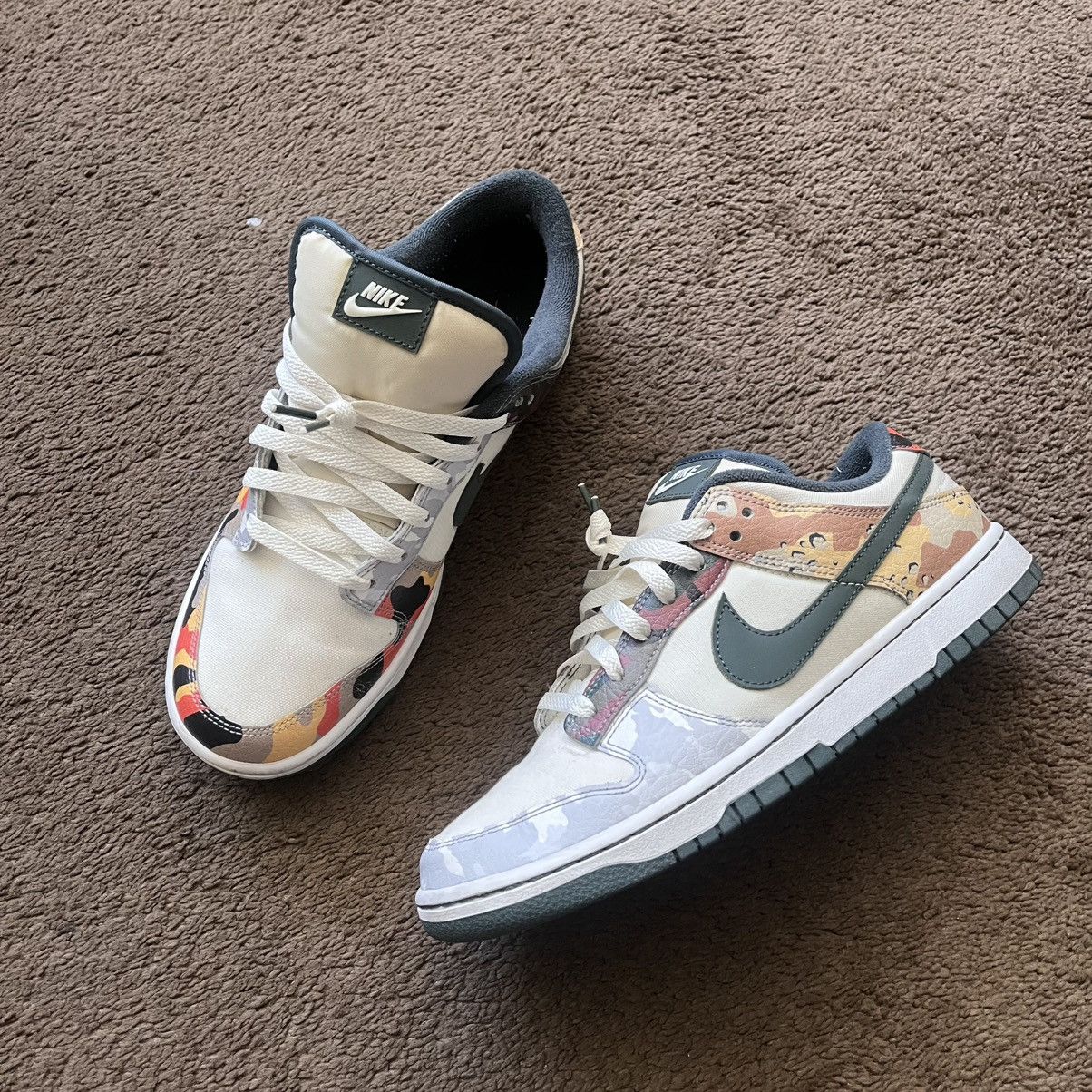 Nike Nike Dunk Low Multi Camo Size US 10 / EU 43 - 1 Thumbnail