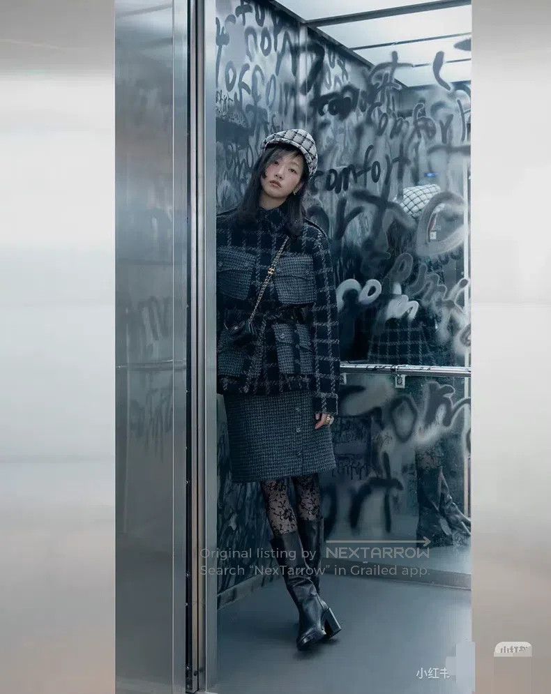 Chanel Chanel Black and gray plaid four-pocket wool stitching sta Size XS / US 0-2 / IT 36-38 - 9 Thumbnail