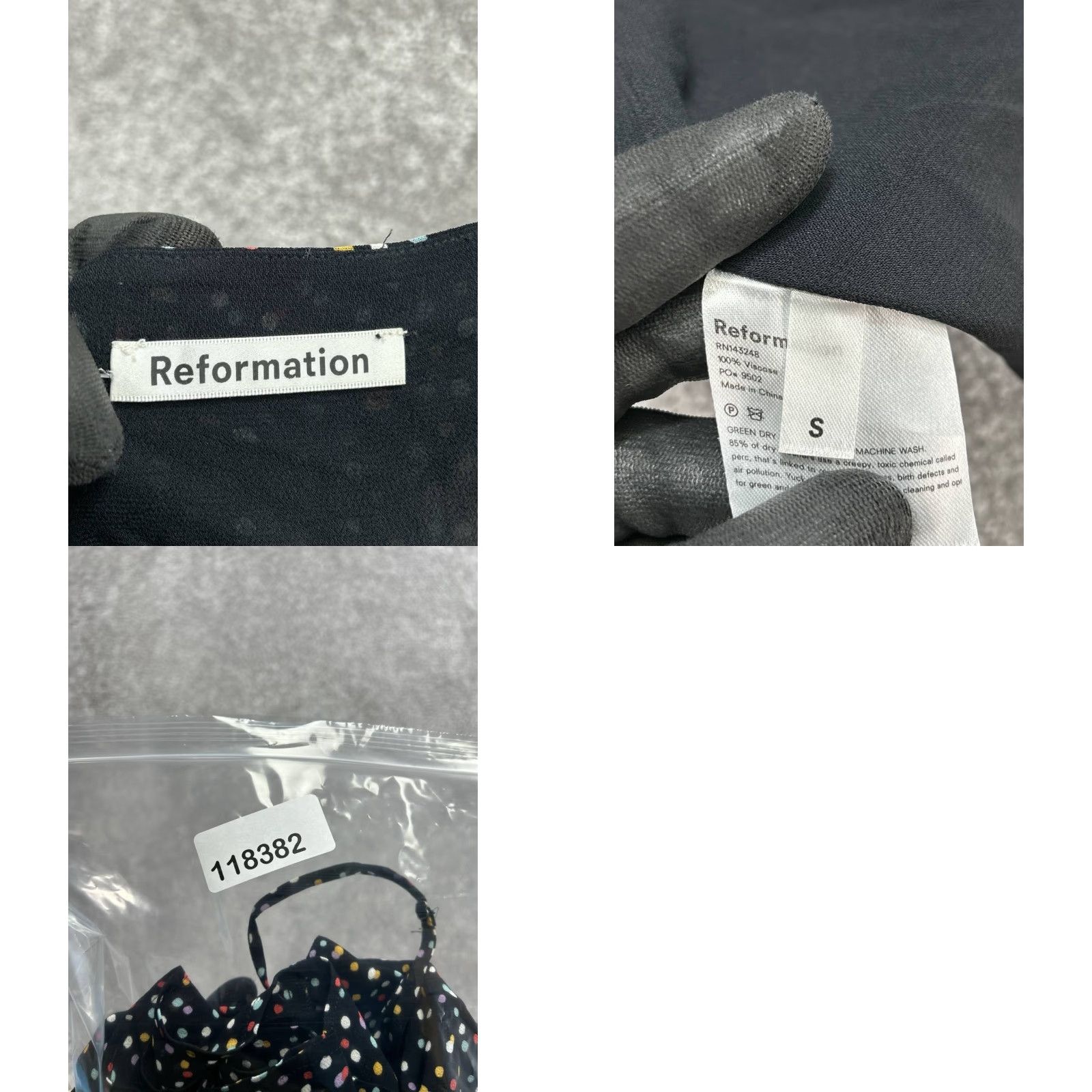 Reformation Reformation Dress Women Small Black Polka Dot Surplice Neck Wrap Troppo Confetti Size S / US 4 / IT 40 - 8 Thumbnail