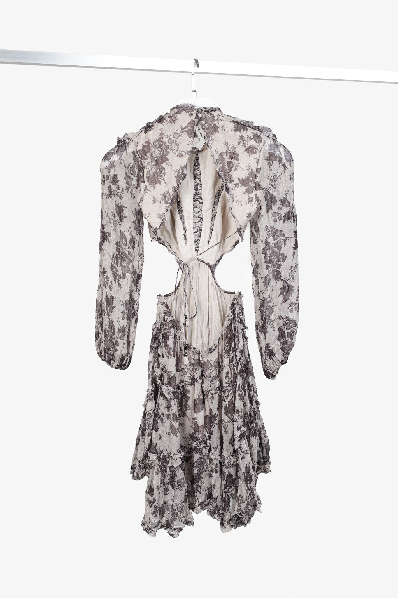 Zimmermann Zimmerman Juno Aged Batik Floral Long-Sleeve Mini Dress Size 27" / US 4 / IT 40 - 2 Thumbnail