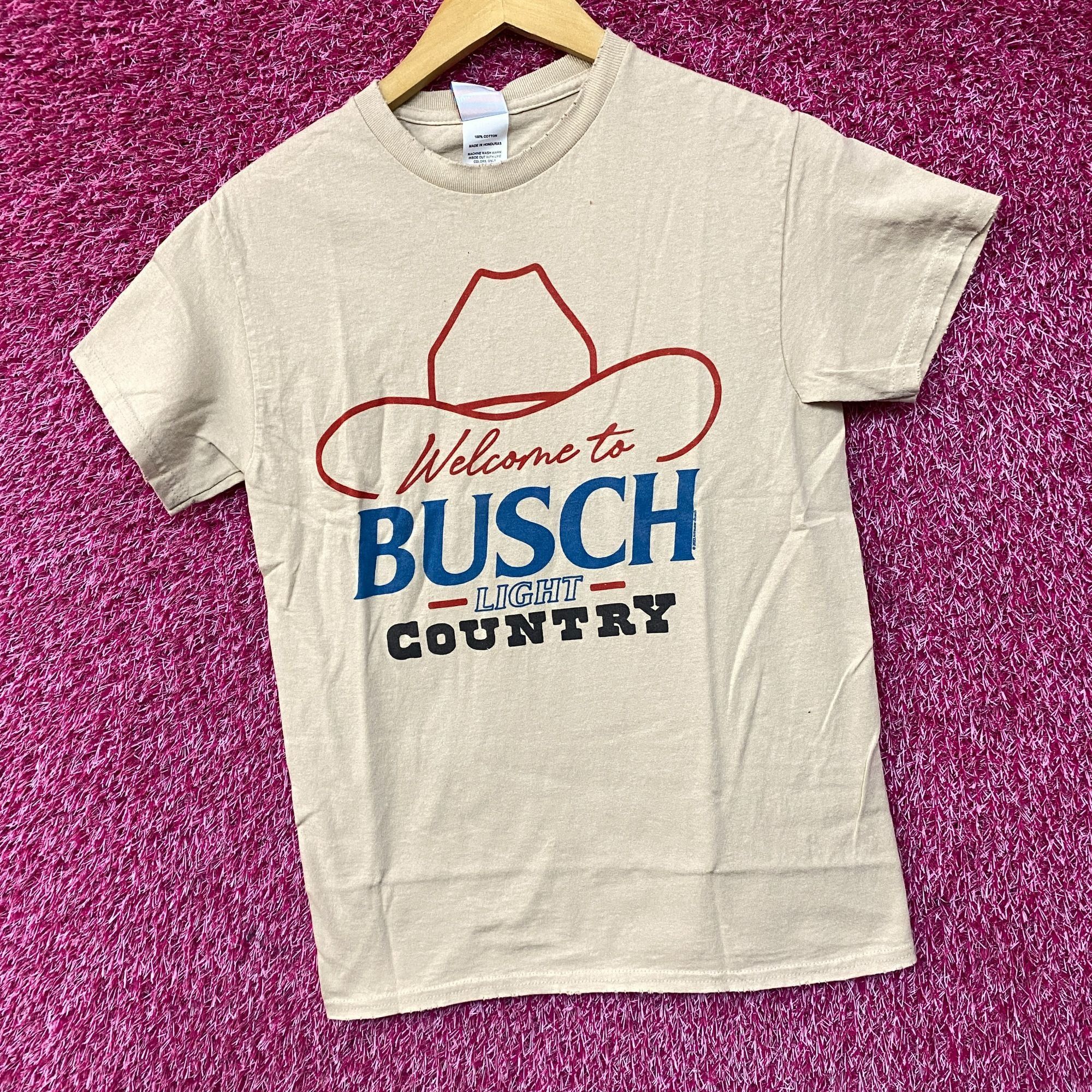 Junk Food Welcome to Busch Light Country Cowboy Hat Beige T-Shirt XS Size US XS / EU 42 / 0 - 3 Thumbnail
