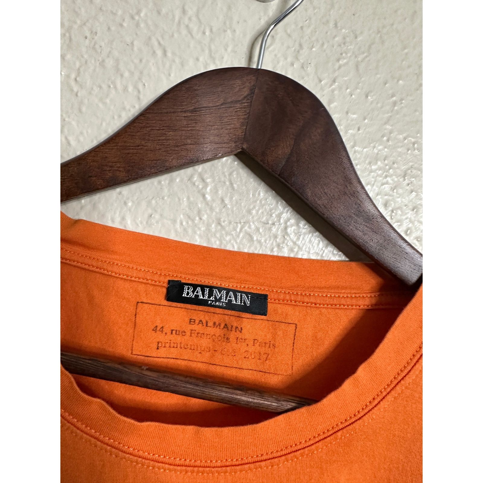 Balmain Balmain Paris ORange Cotton Logo T-shirt Mens Medium Size US M / EU 48-50 / 2 - 8 Thumbnail